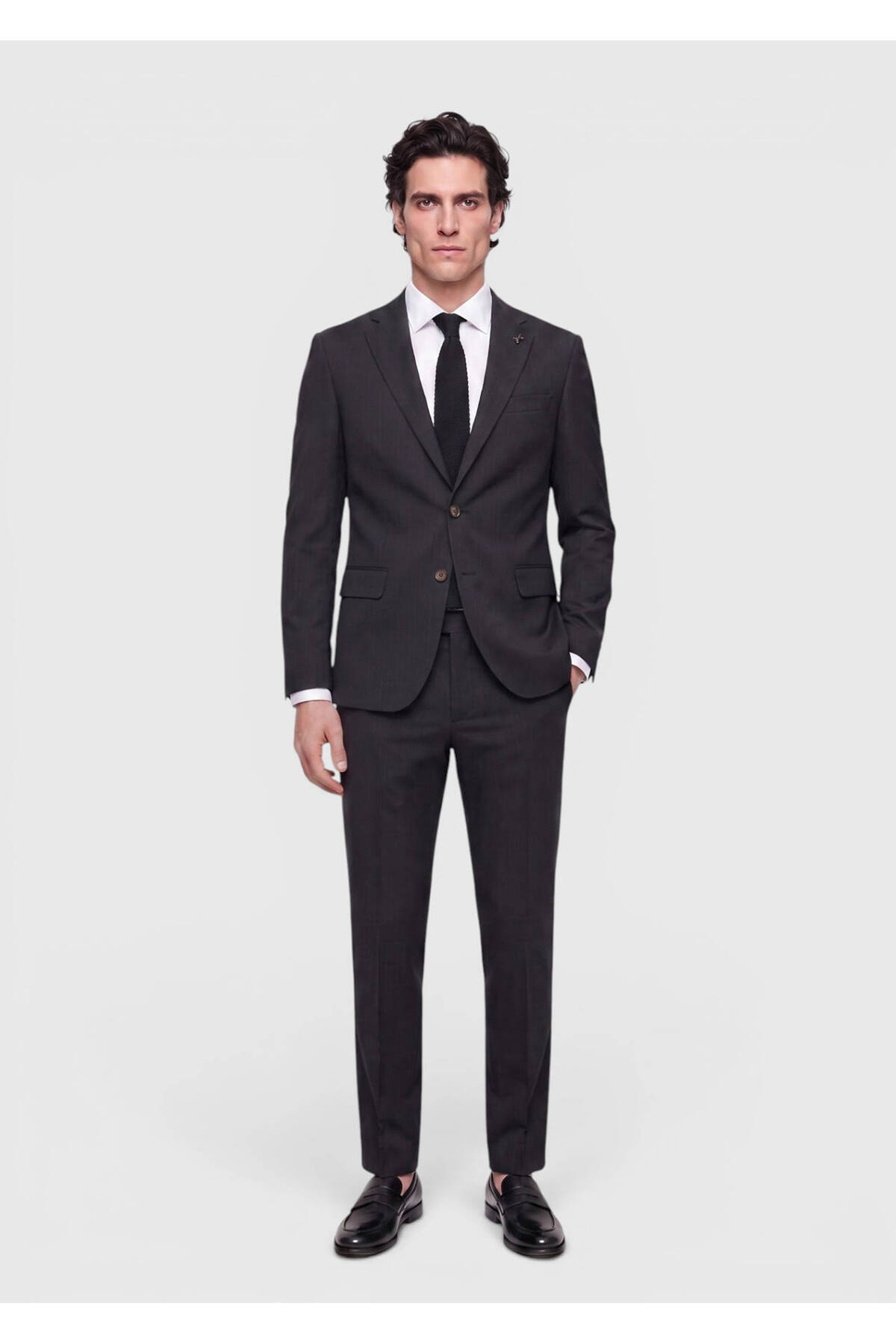 Ramsey Antrasit Desenli Modern Fit Yün Karışımlı Takım Elbise görsel 4