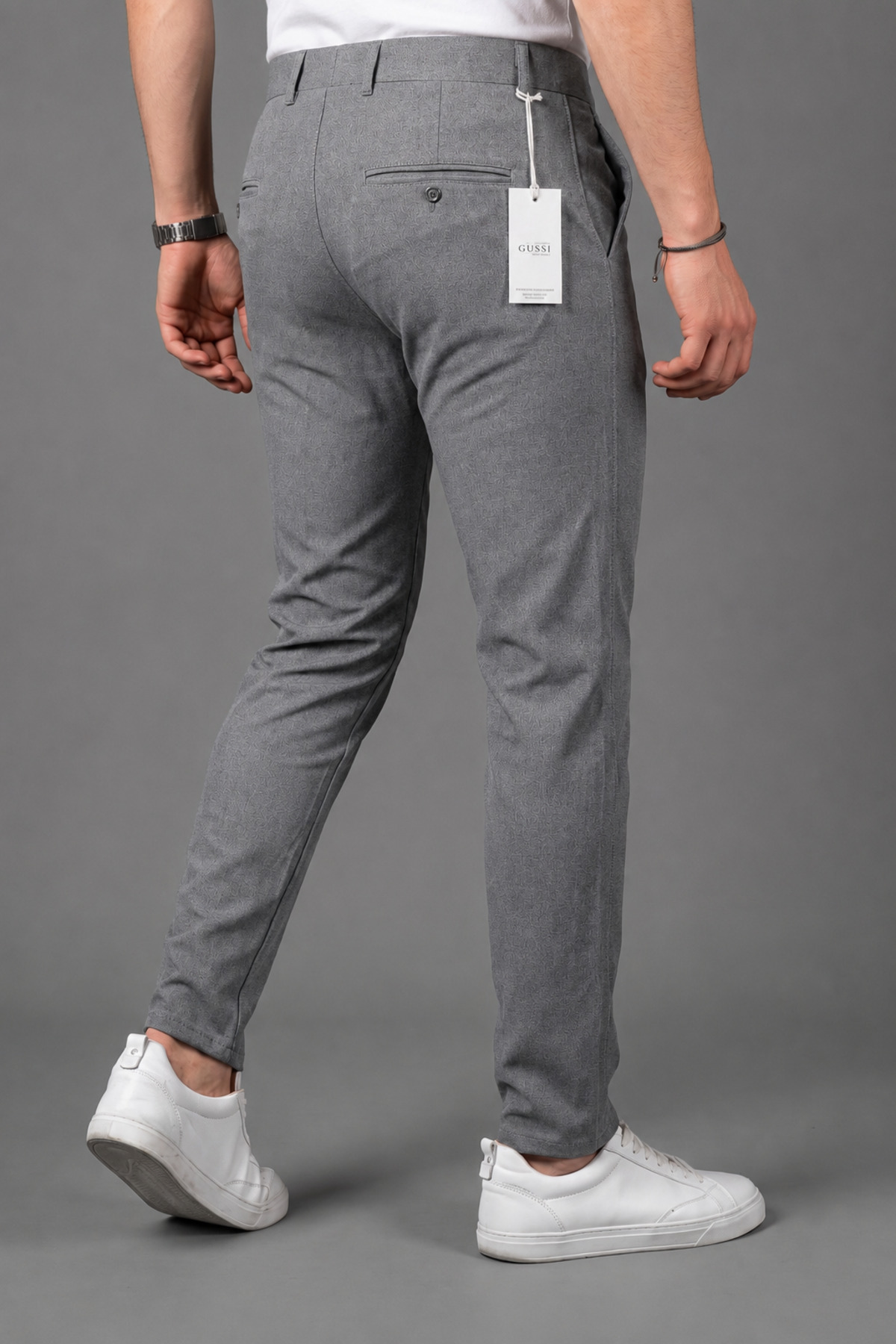Erkek Okul Grisi Renk Kaliteli Esnek Likralı Slim Fit Kumaş Pantolon — خاکستری KUMAŞ-SLİM — تصویر 5 از 5