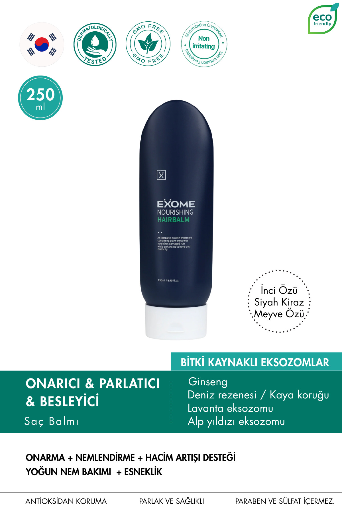 Exome Onarıcı Saç Kremi | Eksozomlu Besleyici Bakım | Kuru ve Yıpranmış Saçlar İçin | Hair Balm | 250 ml — Exome008