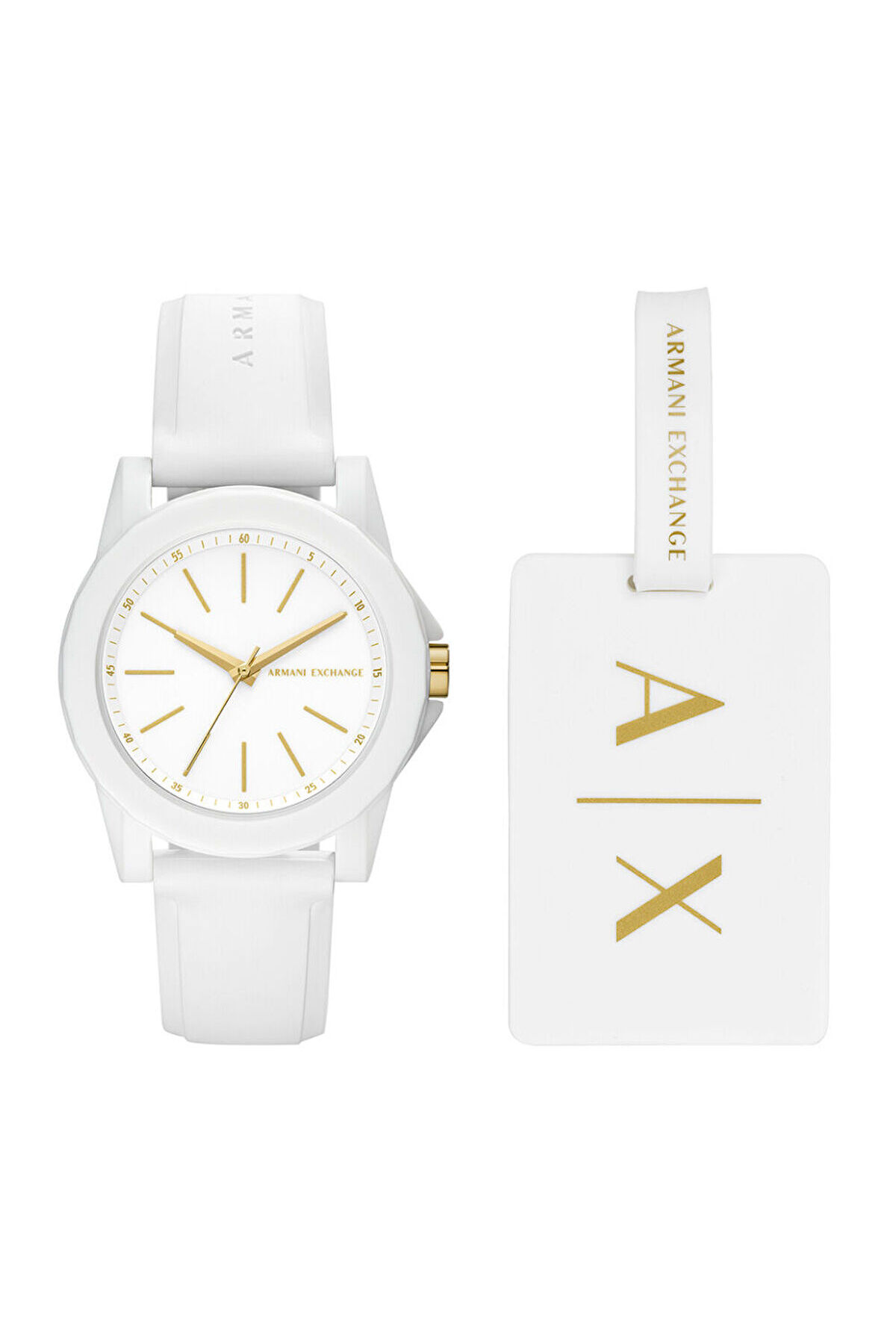 Armani Exchange AX7126 Kadın Kol Saati ve Valiz Etiketi Seti