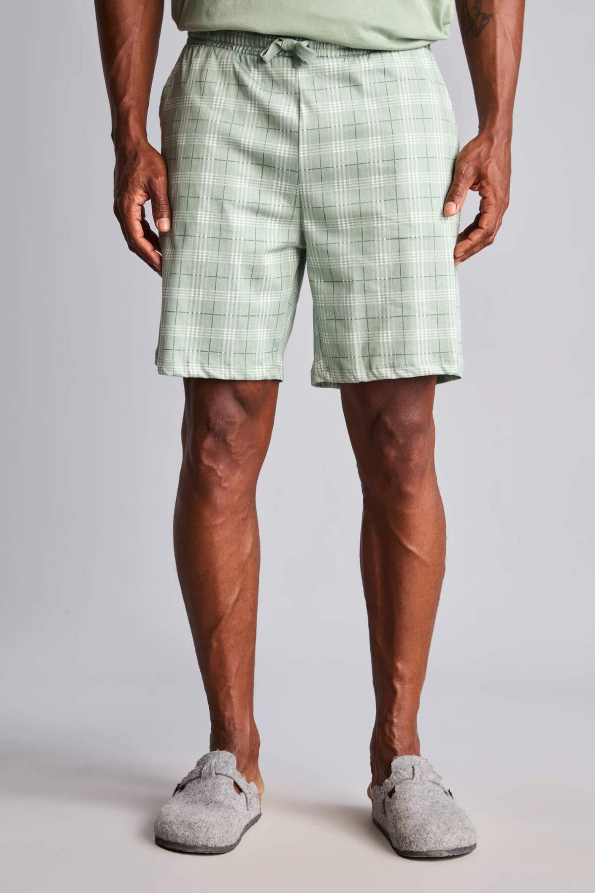 DeFacto %100 Pamuk New Regular Fit Kısa Kollu 2'li Açık Yeşil Şortlu Pijama Takımı I0877AX26HS görsel 5