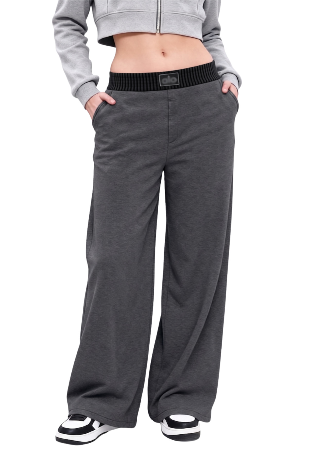 TrendAllStore Anthracite Gray Flexible Waist Slim Summer Jeans