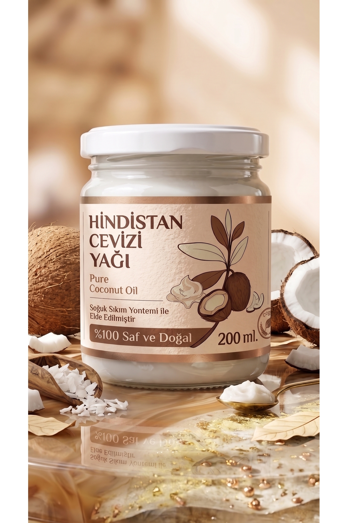aktarloji 200 ml Saf Hindistan Cevizi Yağı / Soğuk Sıkım / %100 Saf Ve Doğal / Coconut Oil — 250-ml-hindistan-cv-yag