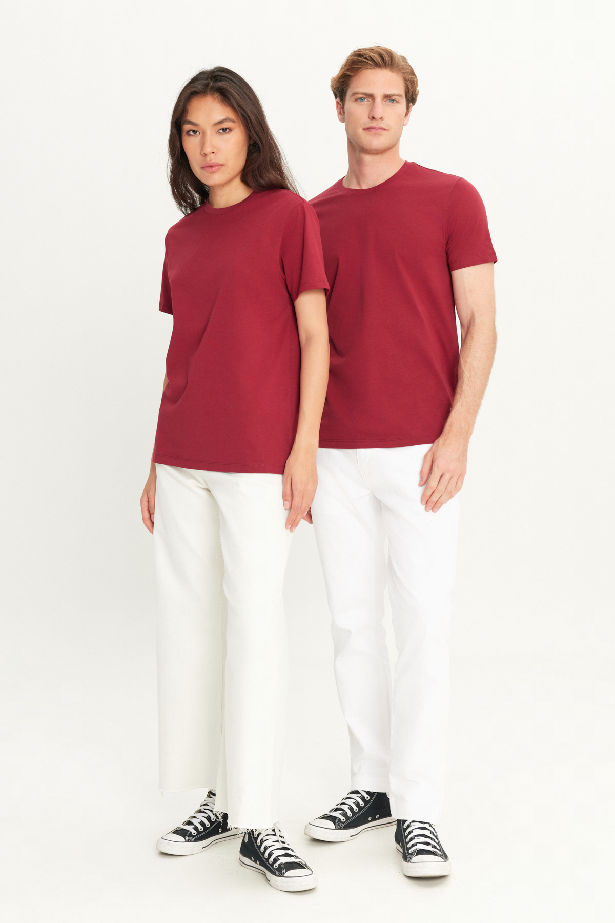 AC&Co / Altınyıldız Classics Erkek/unisex Bordo %100 Pamuk Slim Fit Dar Kesim Bisiklet Yaka Basic Tişört görsel 8