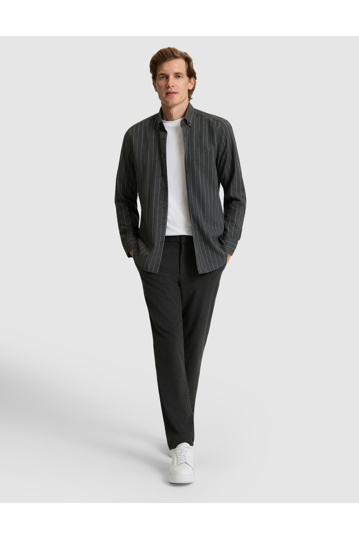 شلوار پارچه‌ای آنتراسیت Ex. Slim Fit 50311574-VR006 پیر کاردین شلوار Pierre Cardin