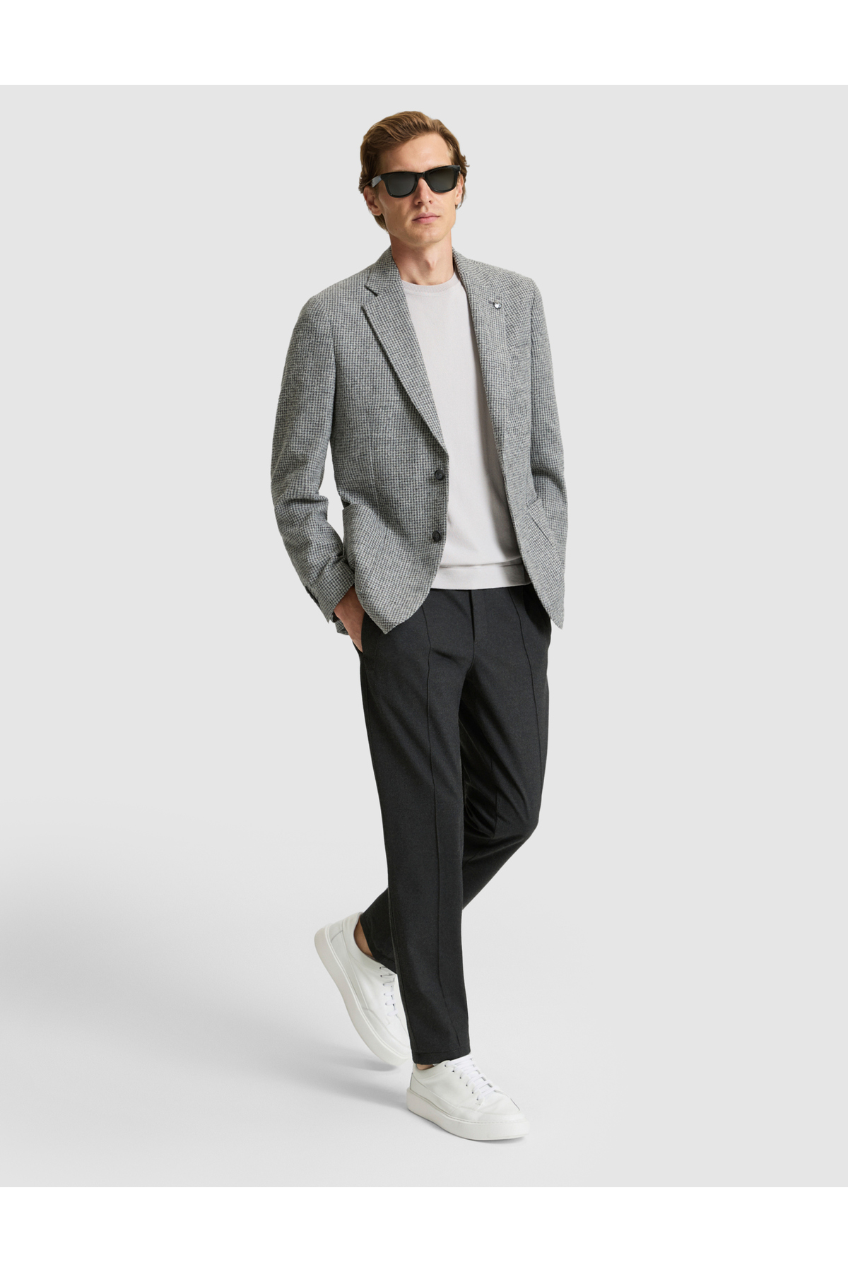 شلوار پارچه‌ای آنتراسیت اسلیم فیت ۵۰۳۱۳۳۹۹-VR۰۰۶ پیر کاردین شلوار Pierre Cardin