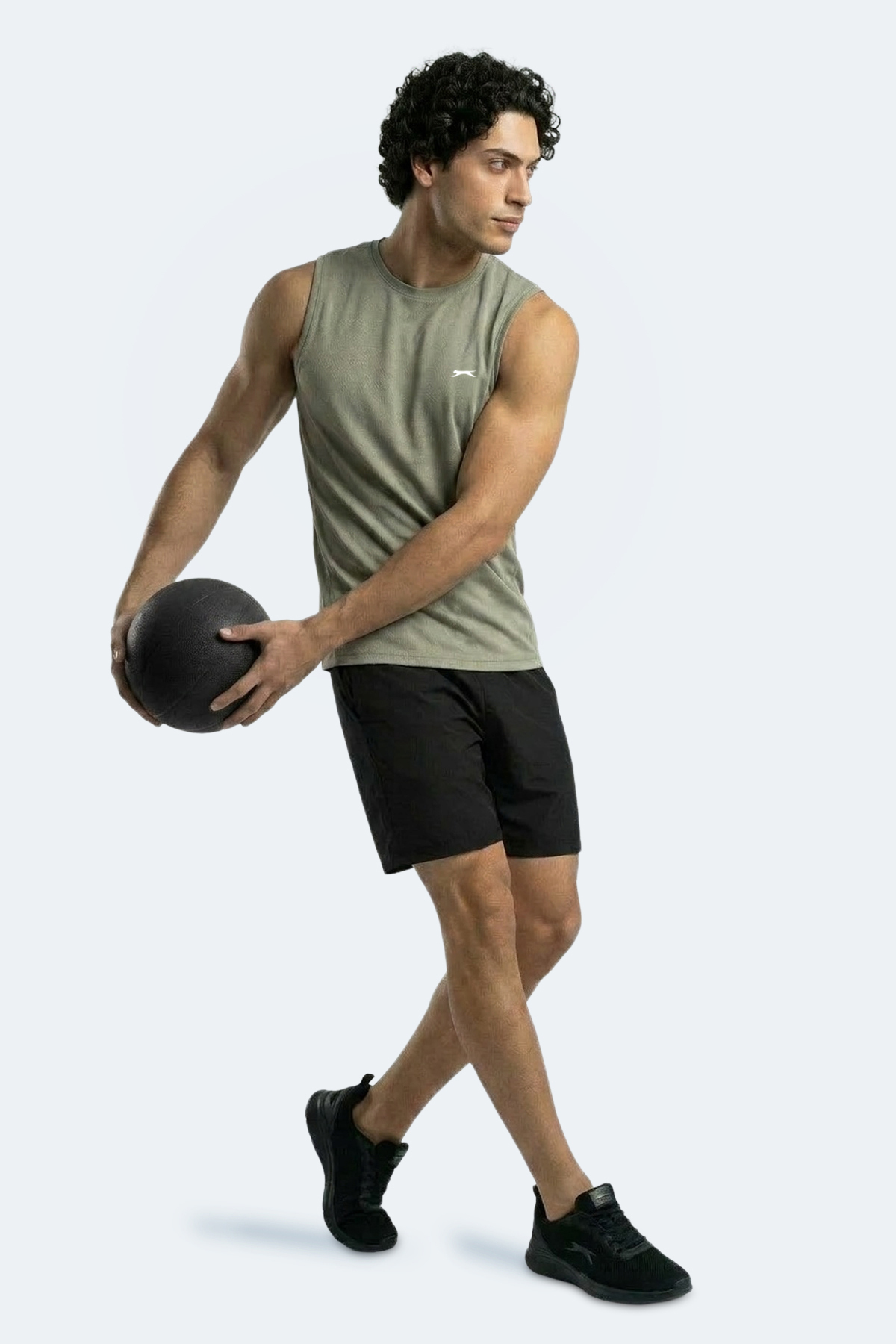 Slazenger HAZZAR I Erkek Kolsuz Haki Tişört görsel 8