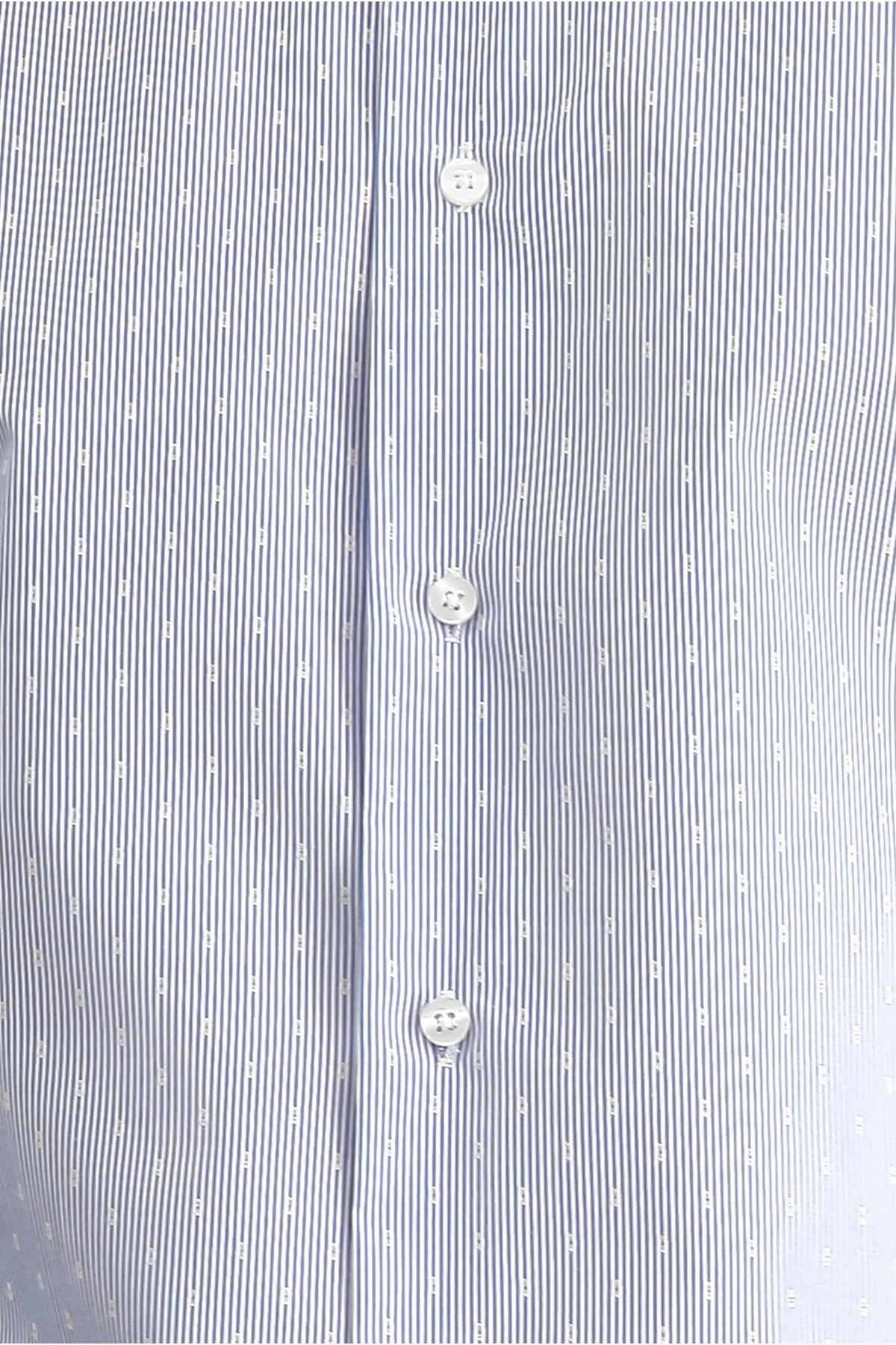 Uzun Kol Slim Fit Dar Kesim Non Iron Klasik Desenli Pamuklu Gömlek — آبی 599358 — تصویر 5 از 6