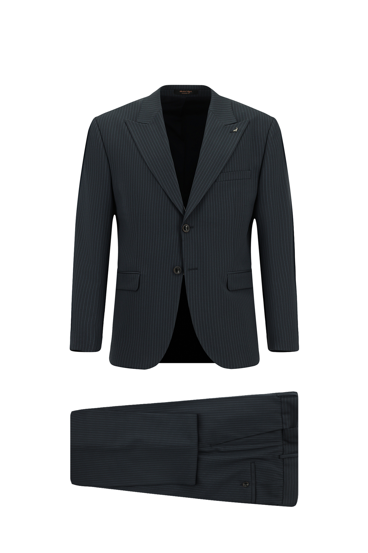 Abdullah Kiğılı 4 Drop Relaxed Fit Comfortable Cut Striped Wool Piece Elastic Waist Suit
