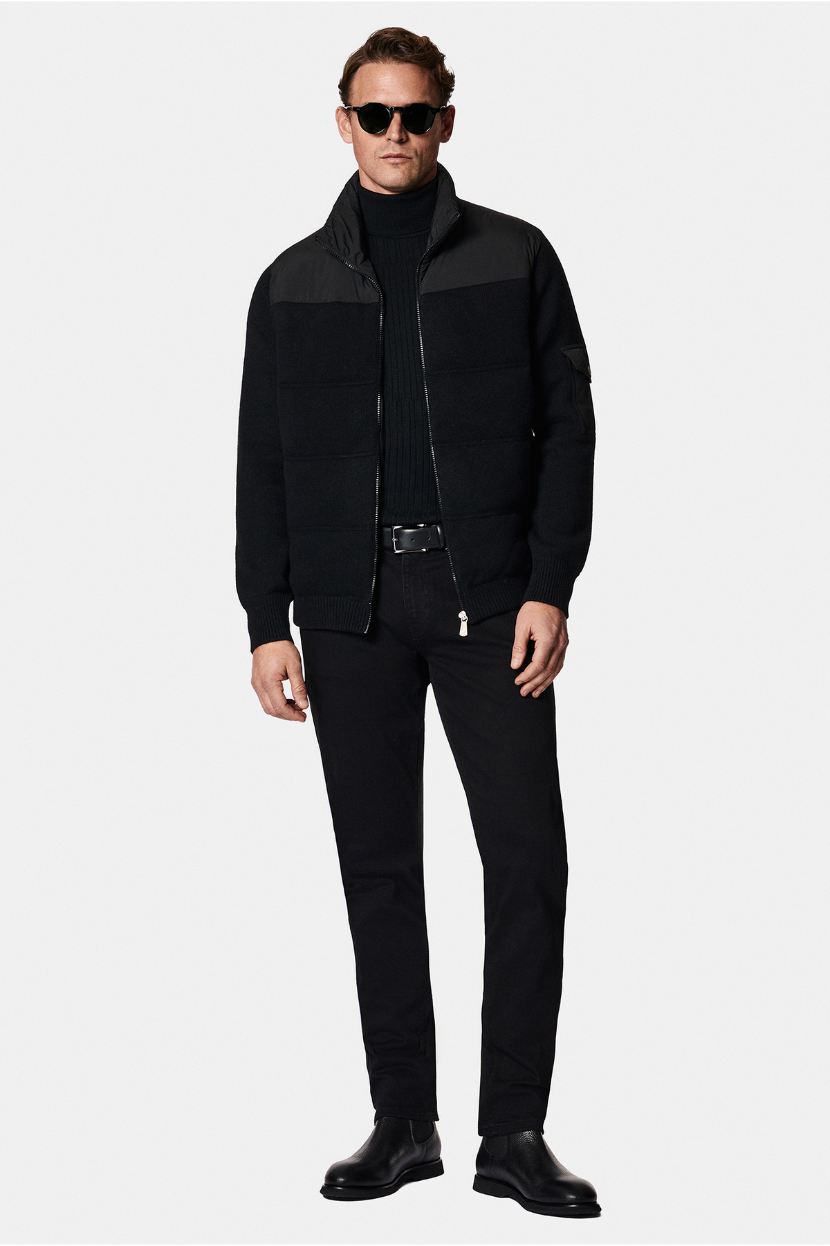 Balıkçı Yaka Regular Fit Desenli Yünlü Triko Kazak — مشکی AK26DEM0DS001 — تصویر 4 از 7
