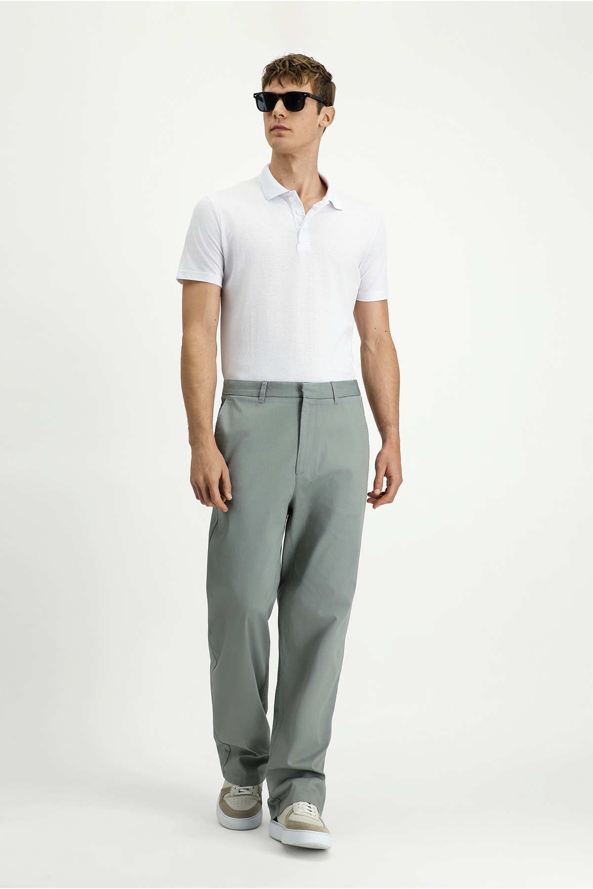 Regular Fit Standart Kesim Likralı Kanvas / Chino Pantolon