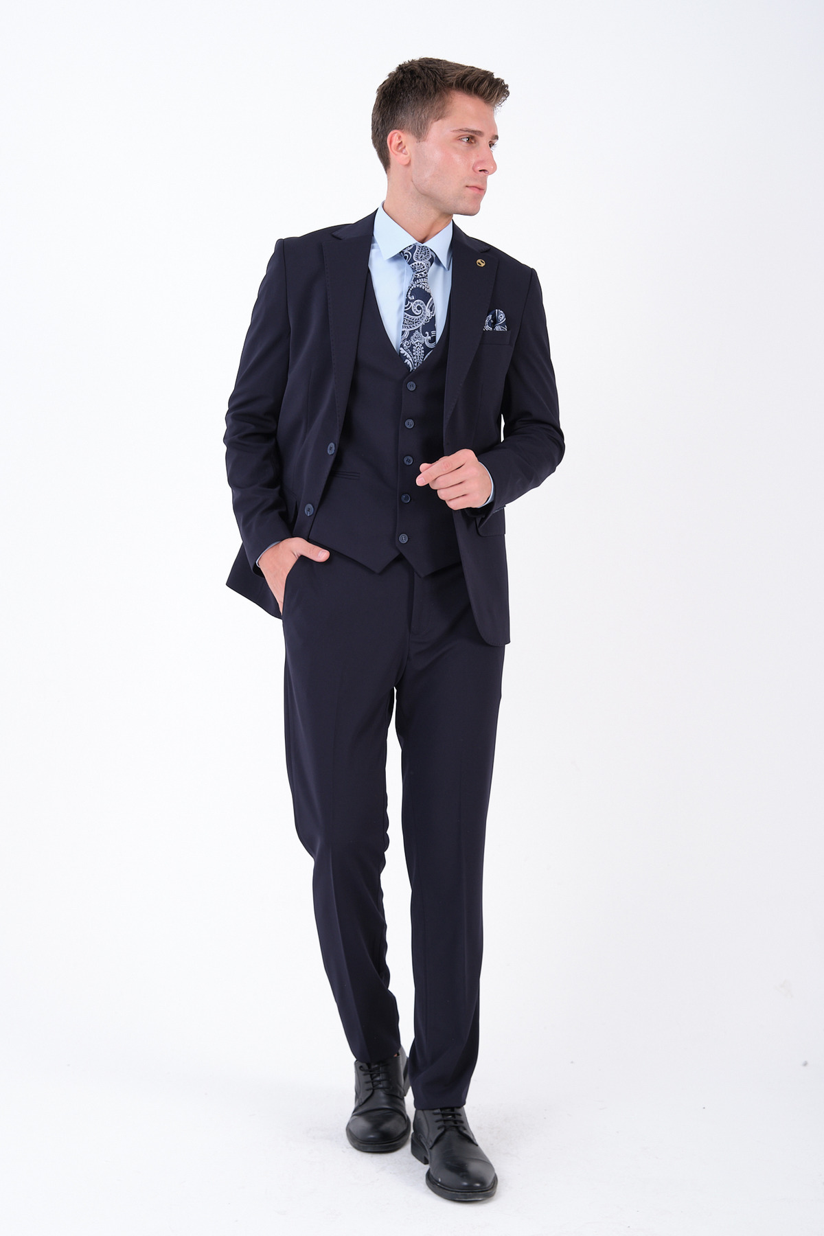 The Tailor Classics Erkek 3'lü Takım Elbise - Erkek Ceket Pantolon Yelek görsel 6