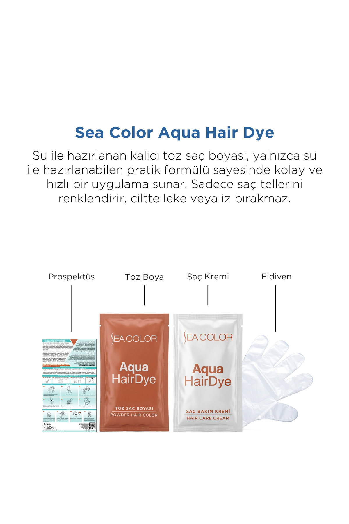 Aqua Hair Dye Suyla Aktifleşen Toz Saç Boyası 1.0 Siyah — مشکی AquaHair1 — تصویر 4 از 7