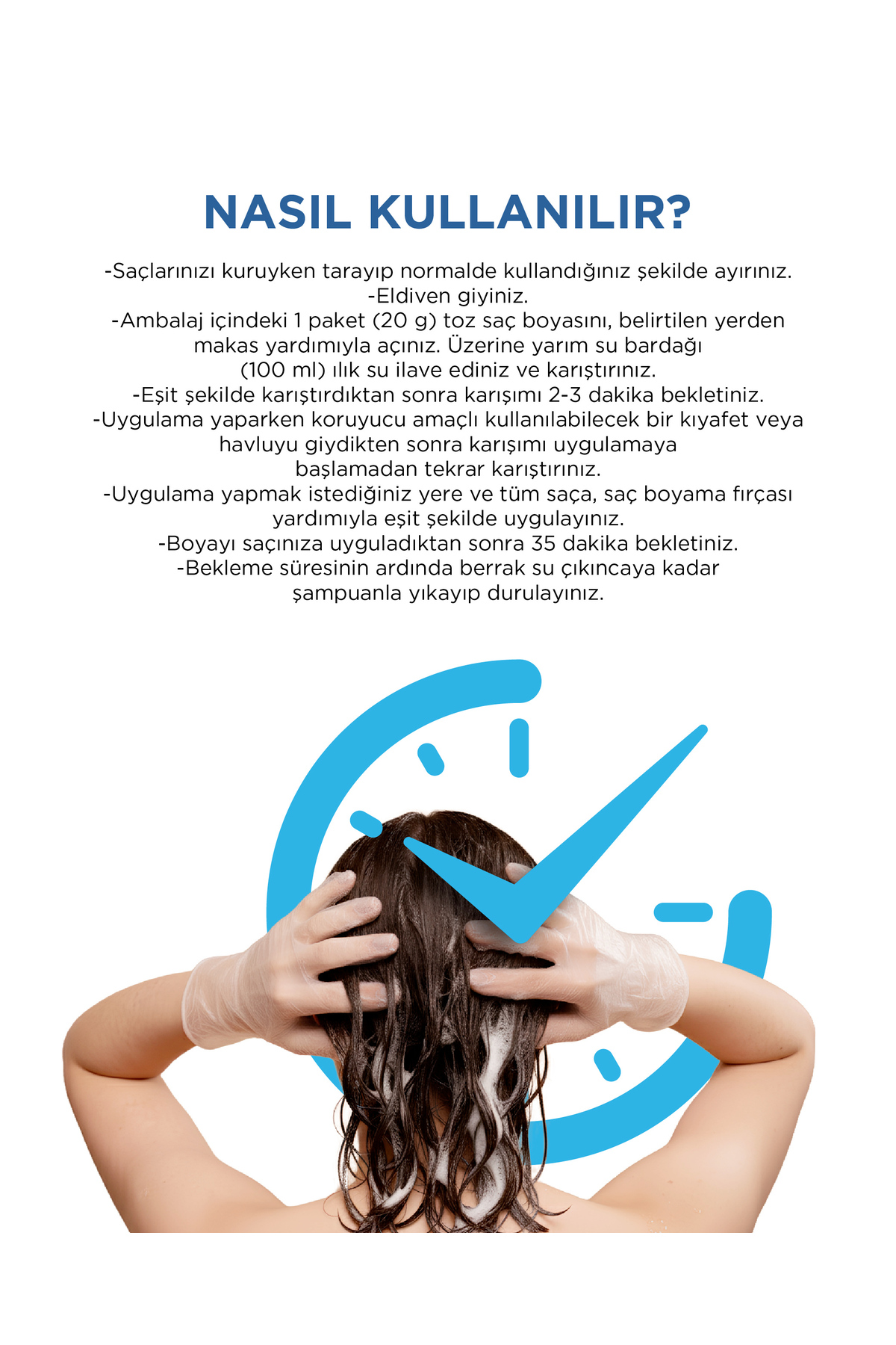 Aqua Hair Dye Suyla Aktifleşen Toz Saç Boyası 6.7 Çikolata Kahve — قهوه‌ای AquaHair1 — تصویر 5 از 7