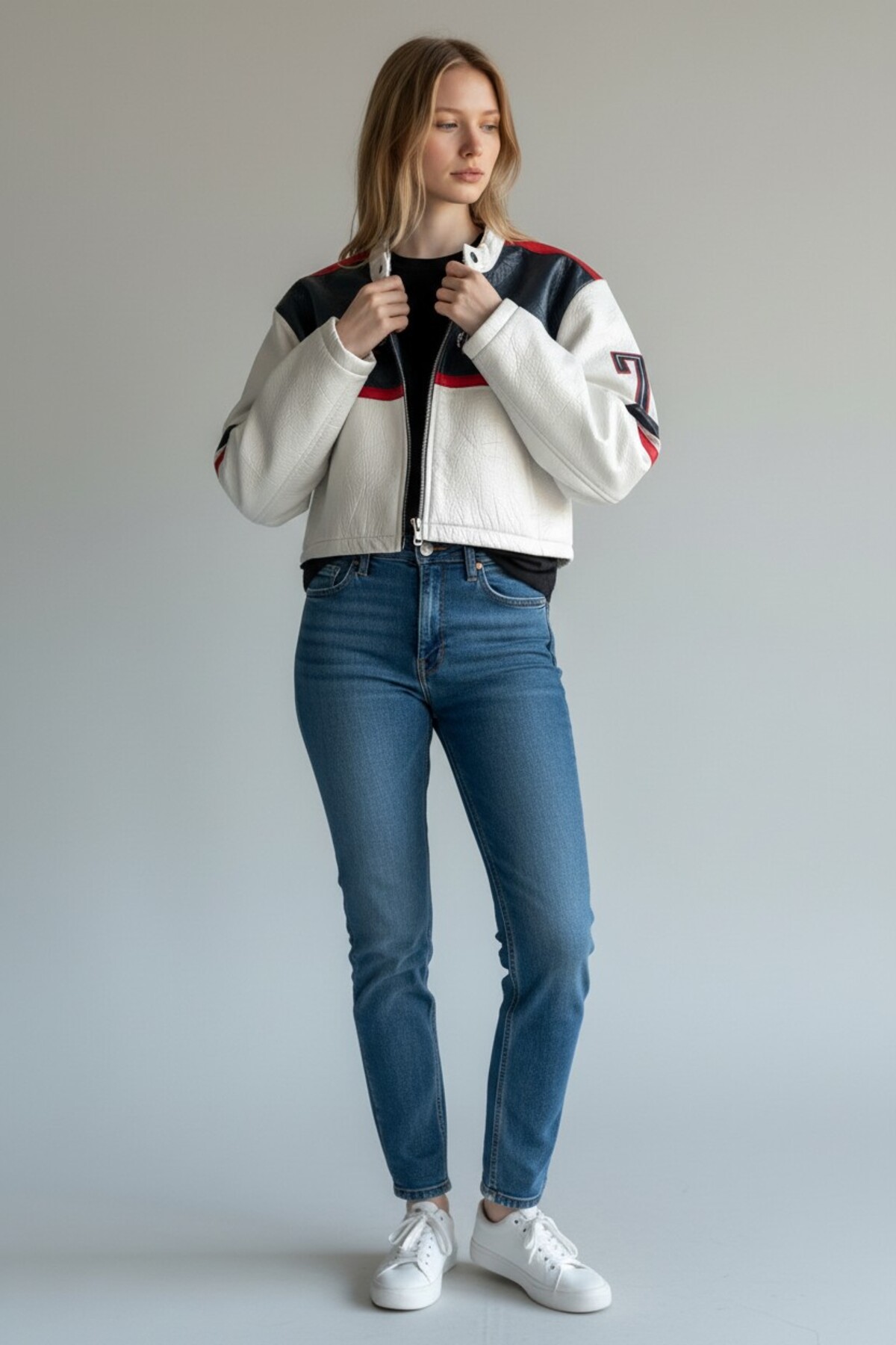 Maris Kadın Deri Detaylı Street Style Ceket görsel 3