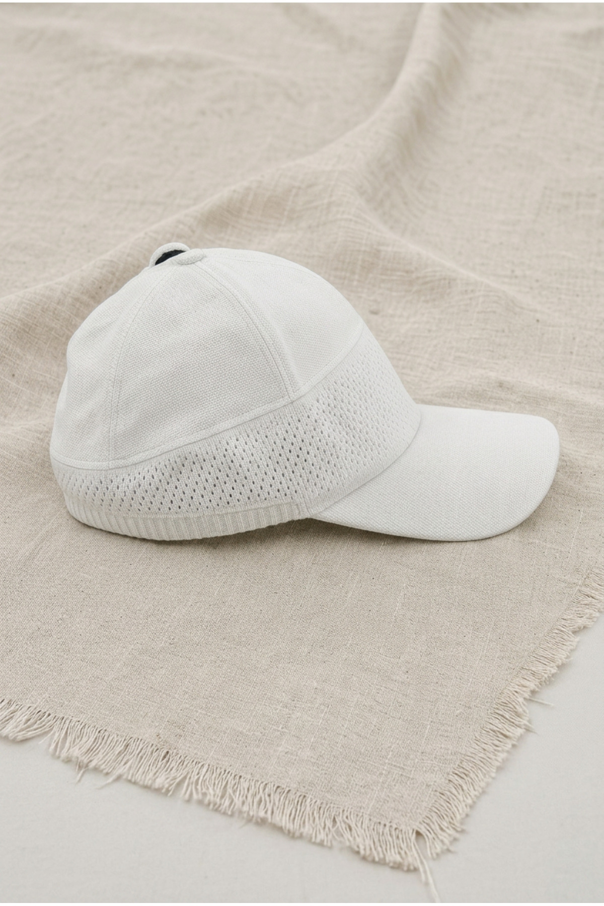 OnMyHead Unisex Spor Fileli Merserize Tenis Şapkası Yazlık Beyaz görsel 5