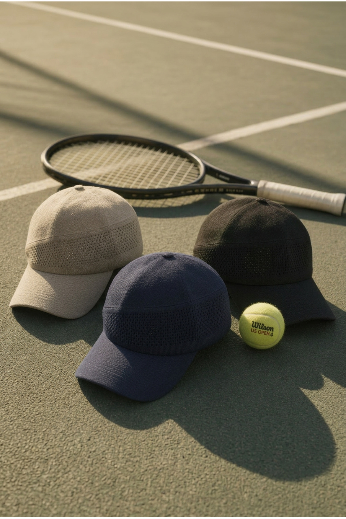 OnMyHead Unisex Spor Fileli Merserize Tenis Şapkası Yazlık Lacivert görsel 5