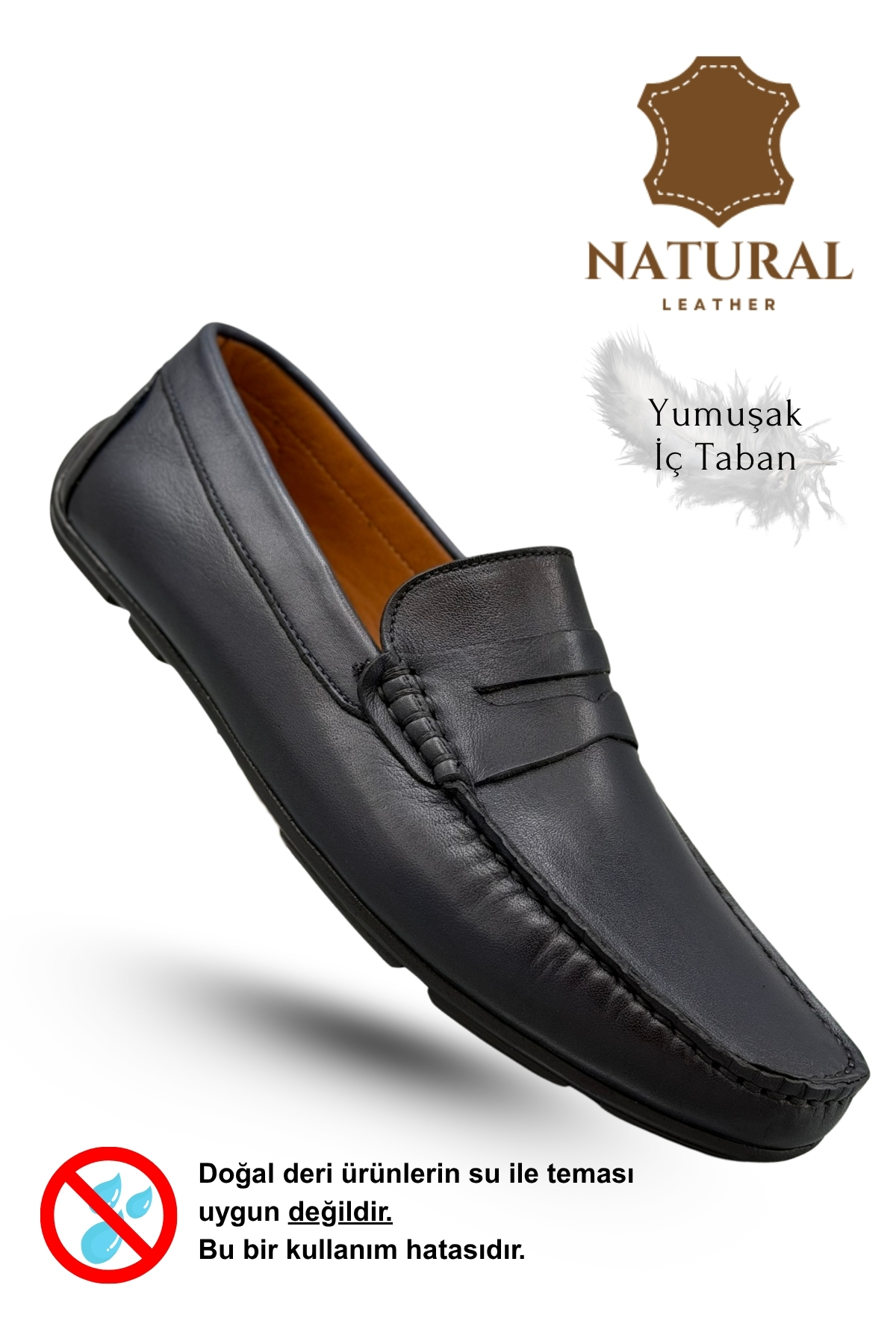 sermoda Erkek Loafer - Hakiki Deri Rok Loafer Erkek Ayakkabı Lacivert görsel 7