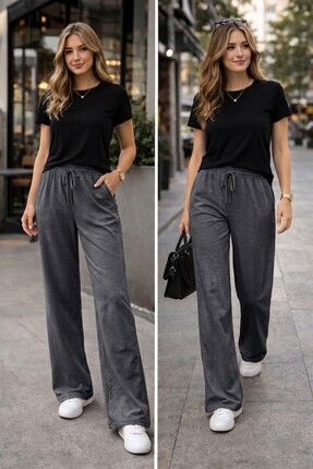 Lady Queen KADIN LÜKS OSHYO CEPLİ AYARLANABİLİR İPLİ VE LASTİKLİ PANTALON