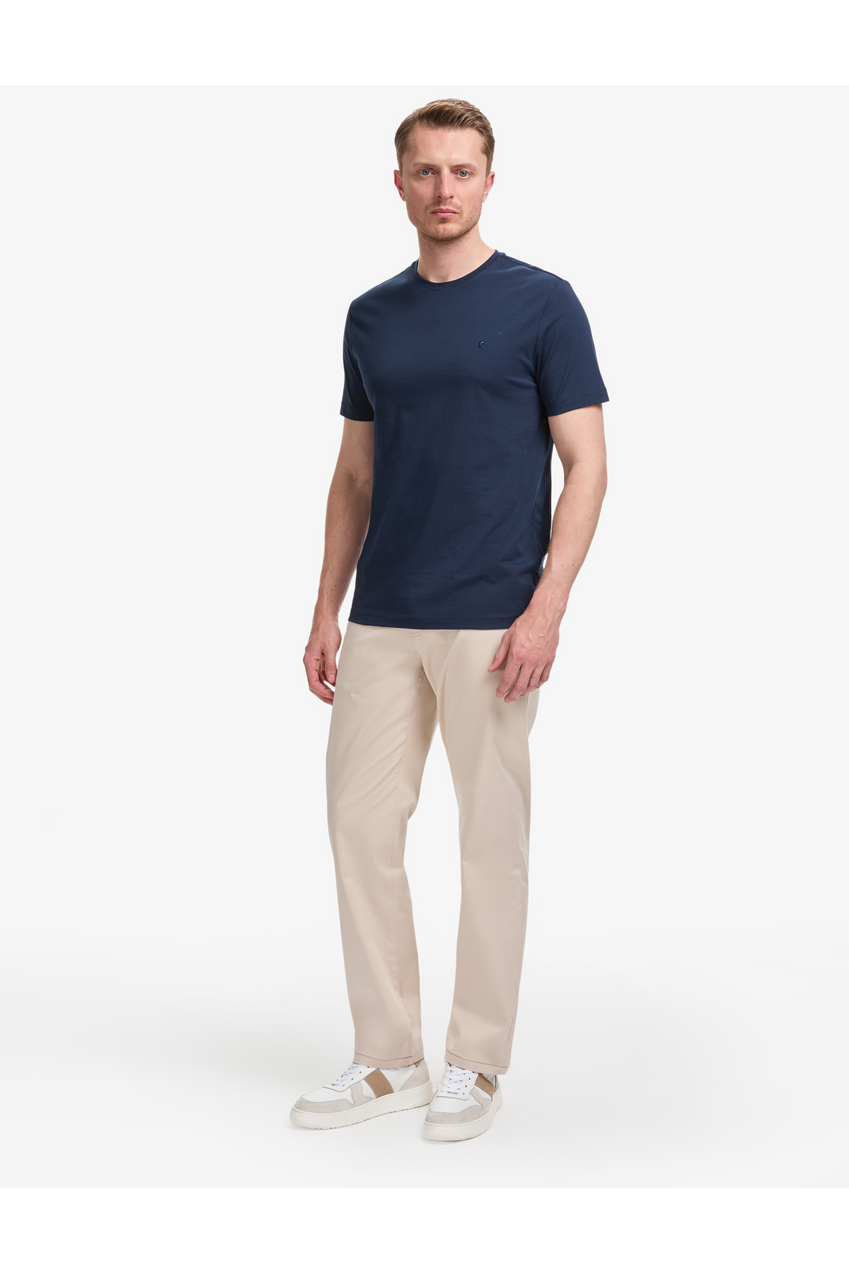 شلوار کتان ساده بژ سایز معمولی 50321988-VR011 پیر کاردین شلوار Pierre Cardin