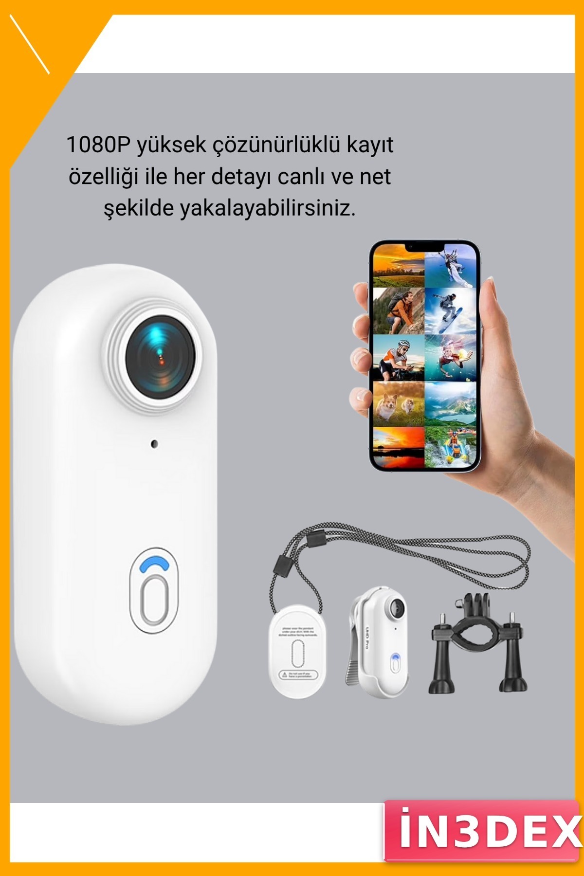 Suya Dayanıklı Aksiyon Kamerası 1080P WiFi 120° Geniş Açı