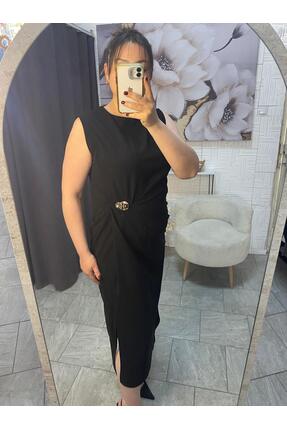 BUTİK ÖZNUR KUŞTAN GOLD TOKA SİYAH ELBİSE