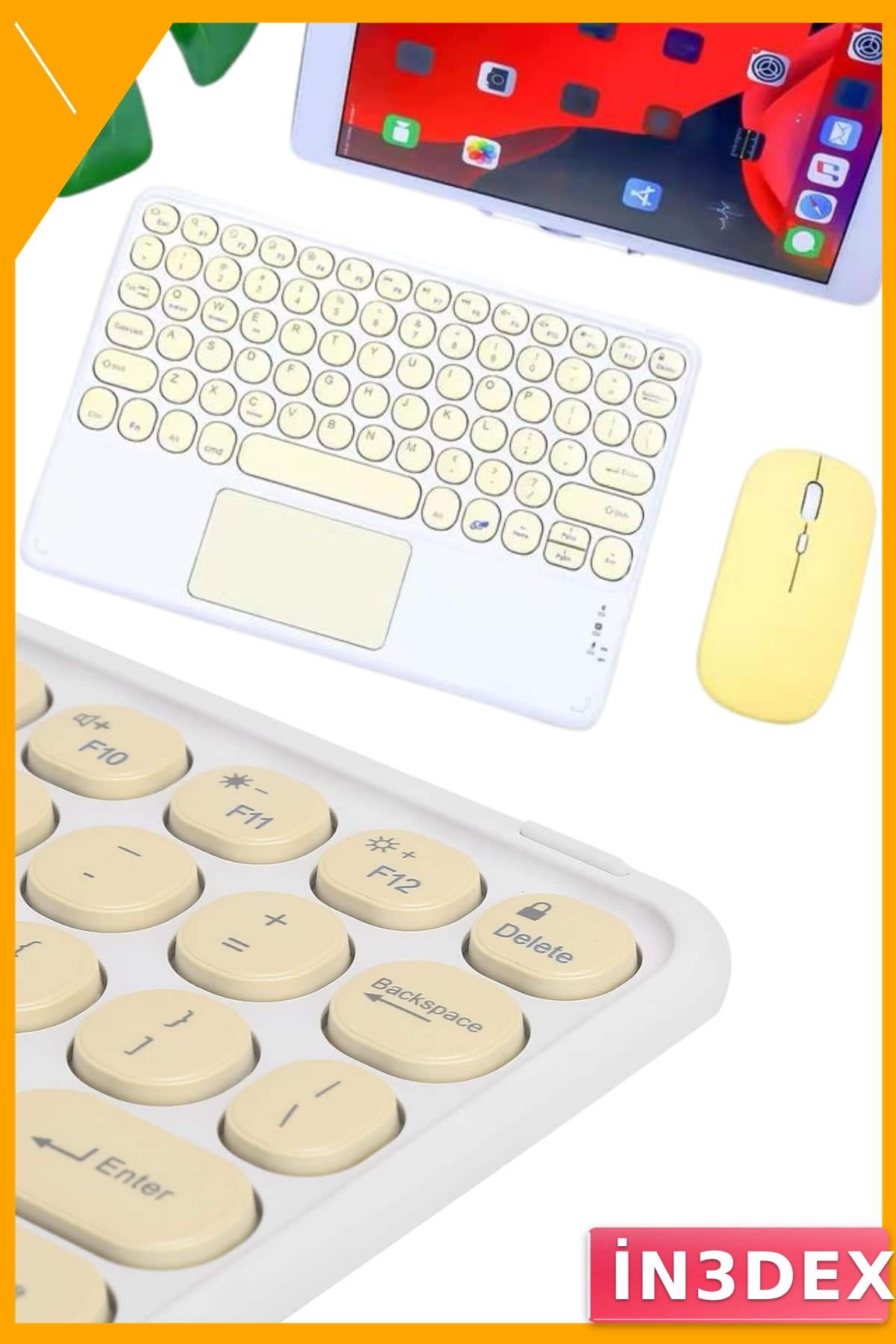 Bluetooth Klavye Touchpad Slim Kablosuz Wifi Q Klavye Tüm Cihazlarla Uyumlu