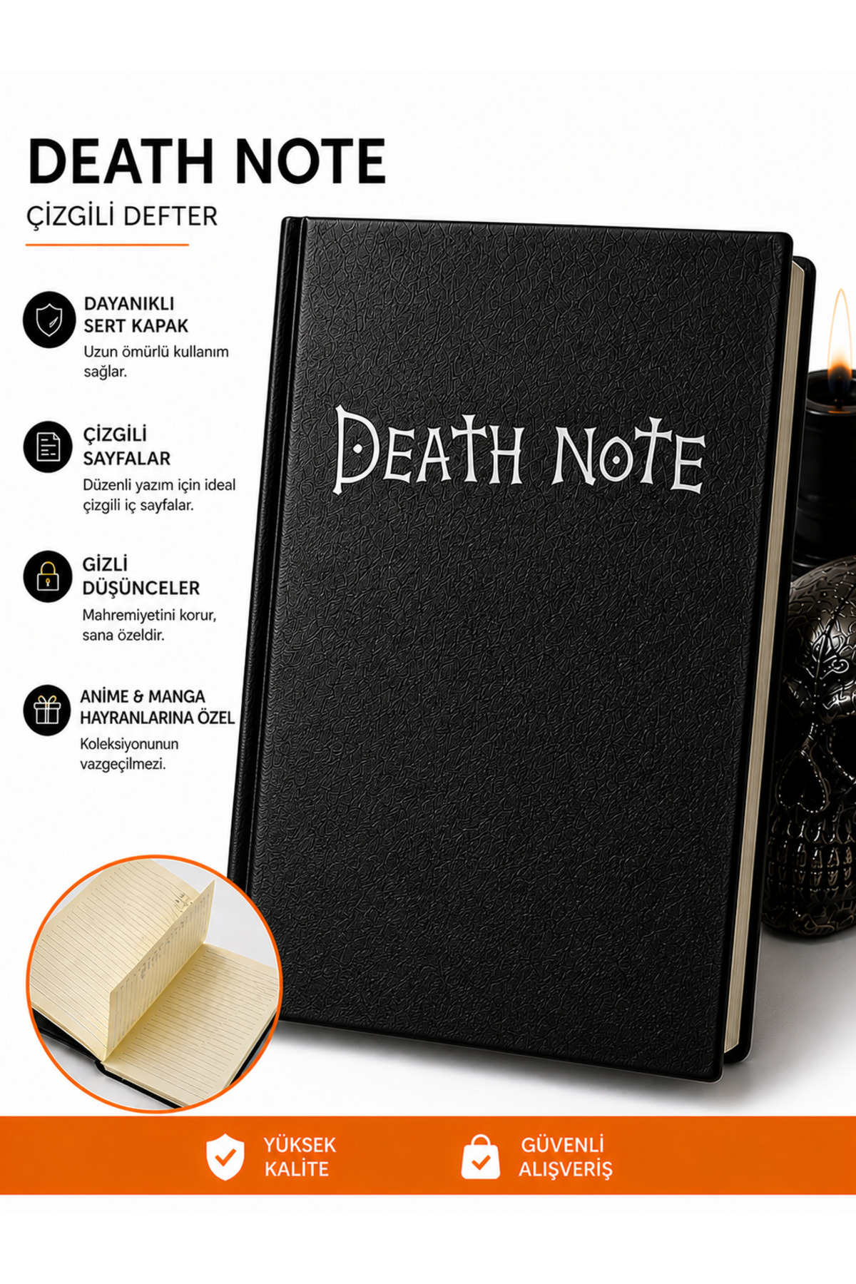 FG KONNİCHİWA Ryuk L DEATH NOTE DEFTER –ANİME KARAKTER