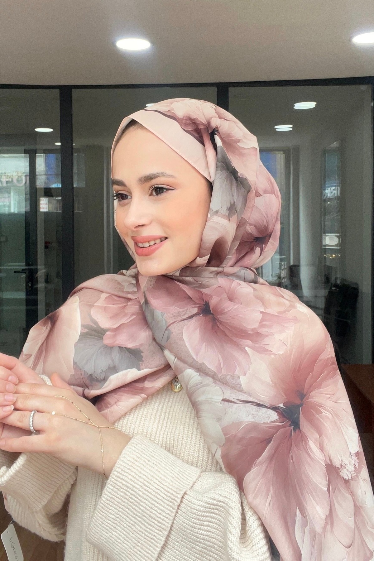 YILDIZ SCARFS Premium Tonsürton Soft Şal - Somon Rengi görsel 2