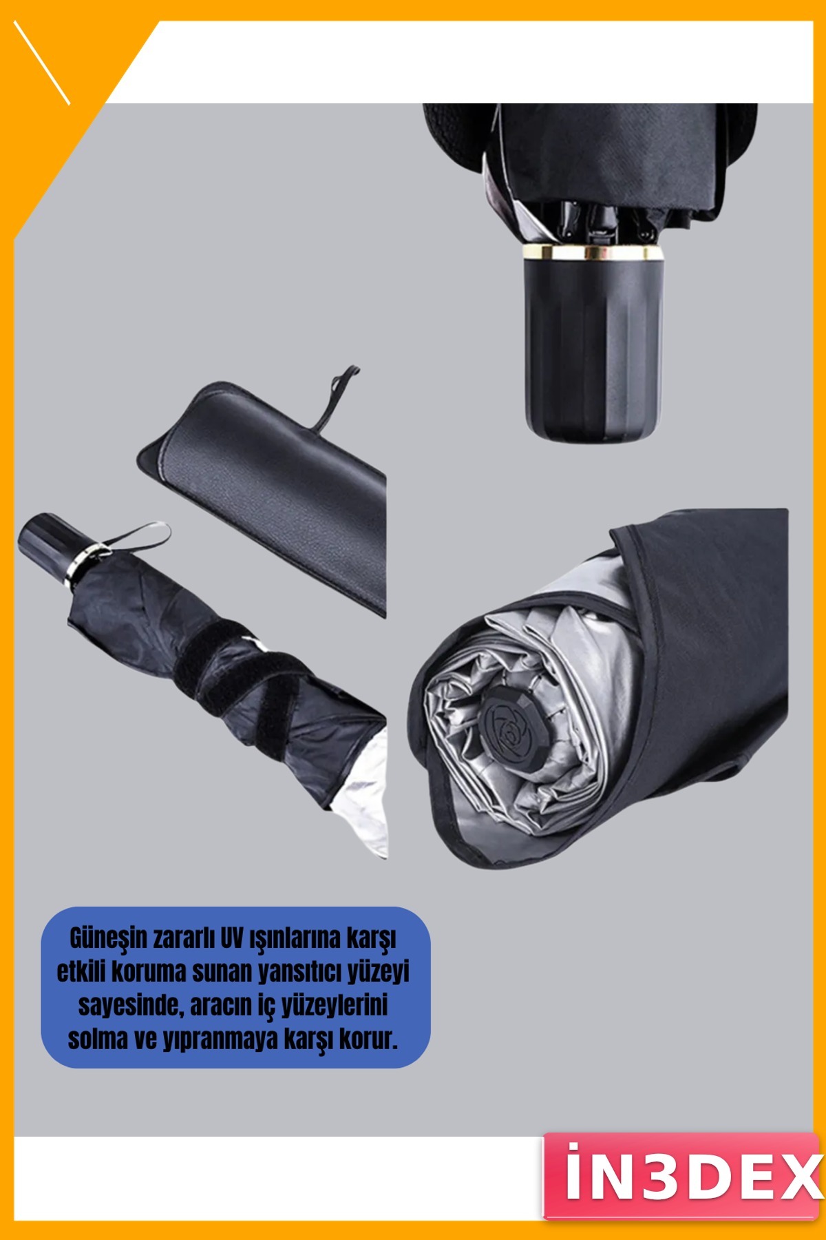 Katlanabilir Ön Cam Güneşlik 125x65 cm UV Korumalı Araç Perdesi