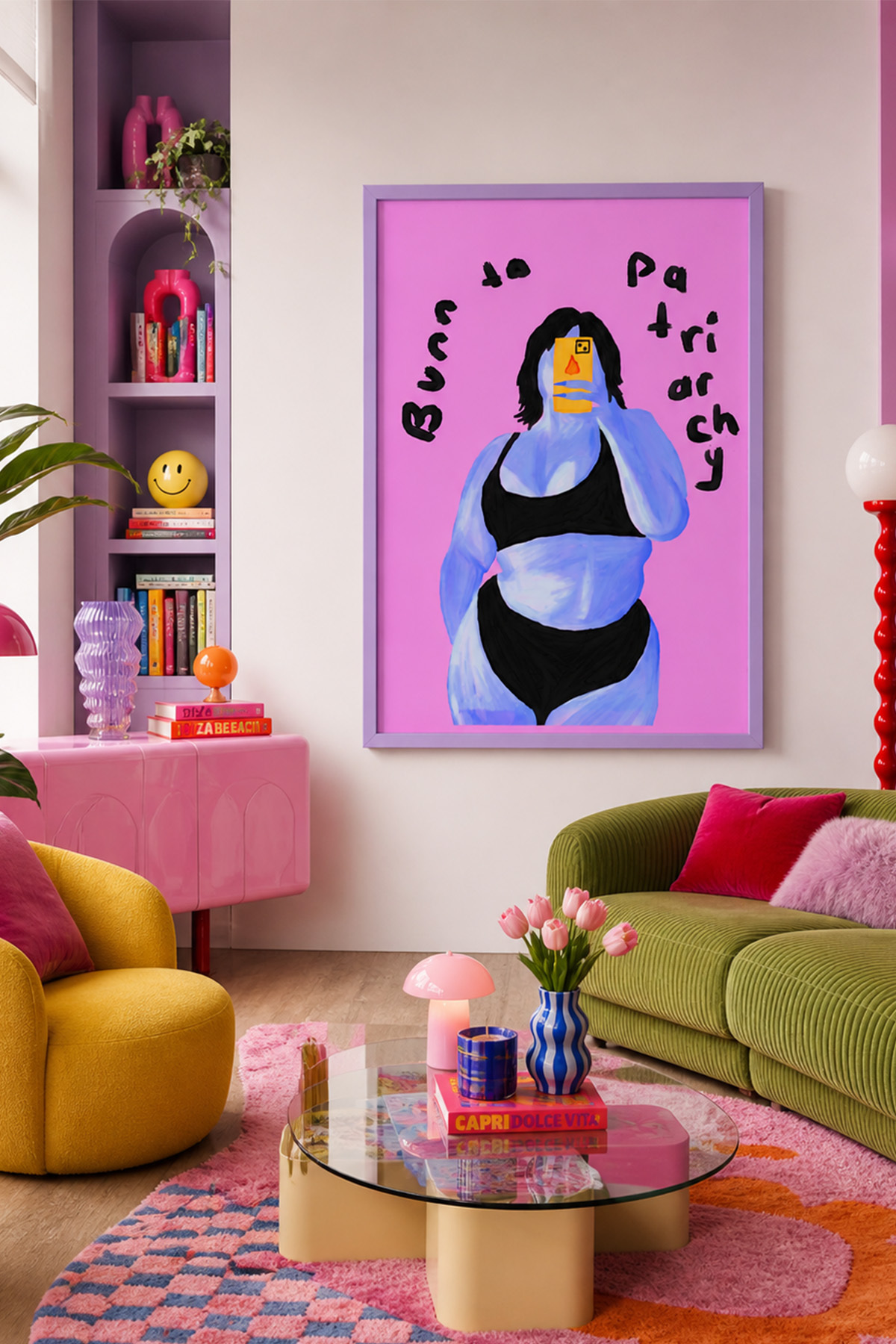 Feminist Kadın Poster Beden Pozitif Modern Portre Duvar Dekoru Çerçevesiz