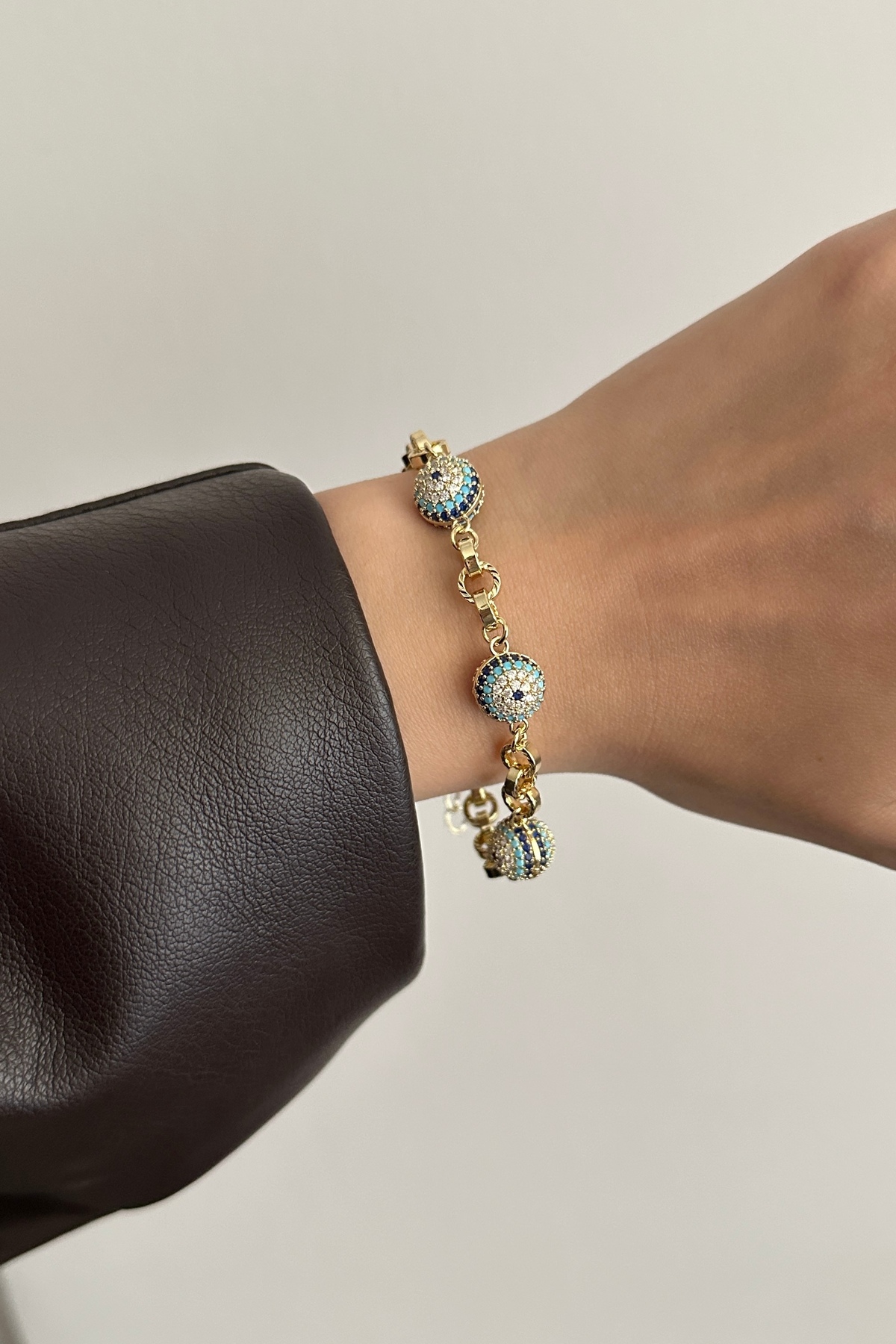 Steel Evil Eye Bead Bracelet
