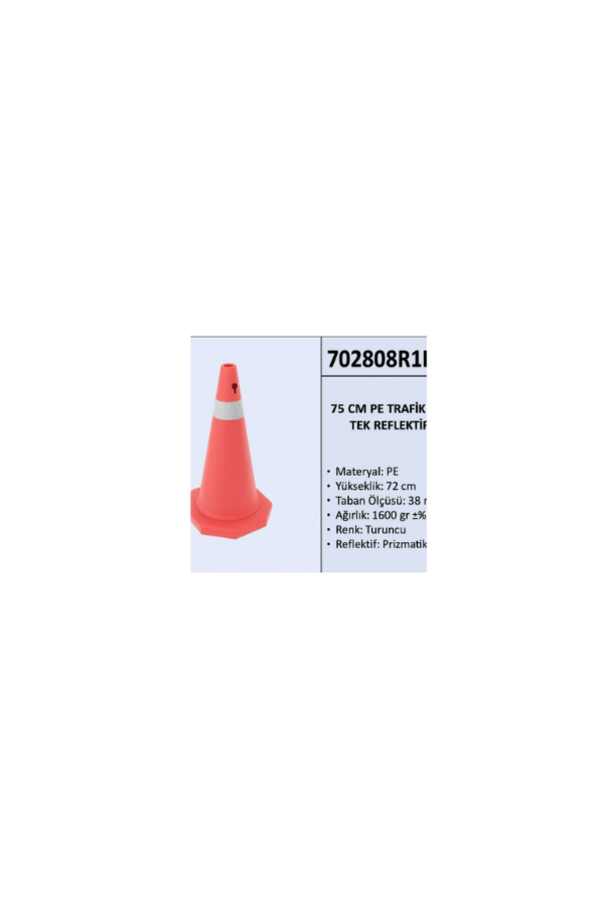 cm Pe Trafik Konisi | Tek Reflektifli – 75