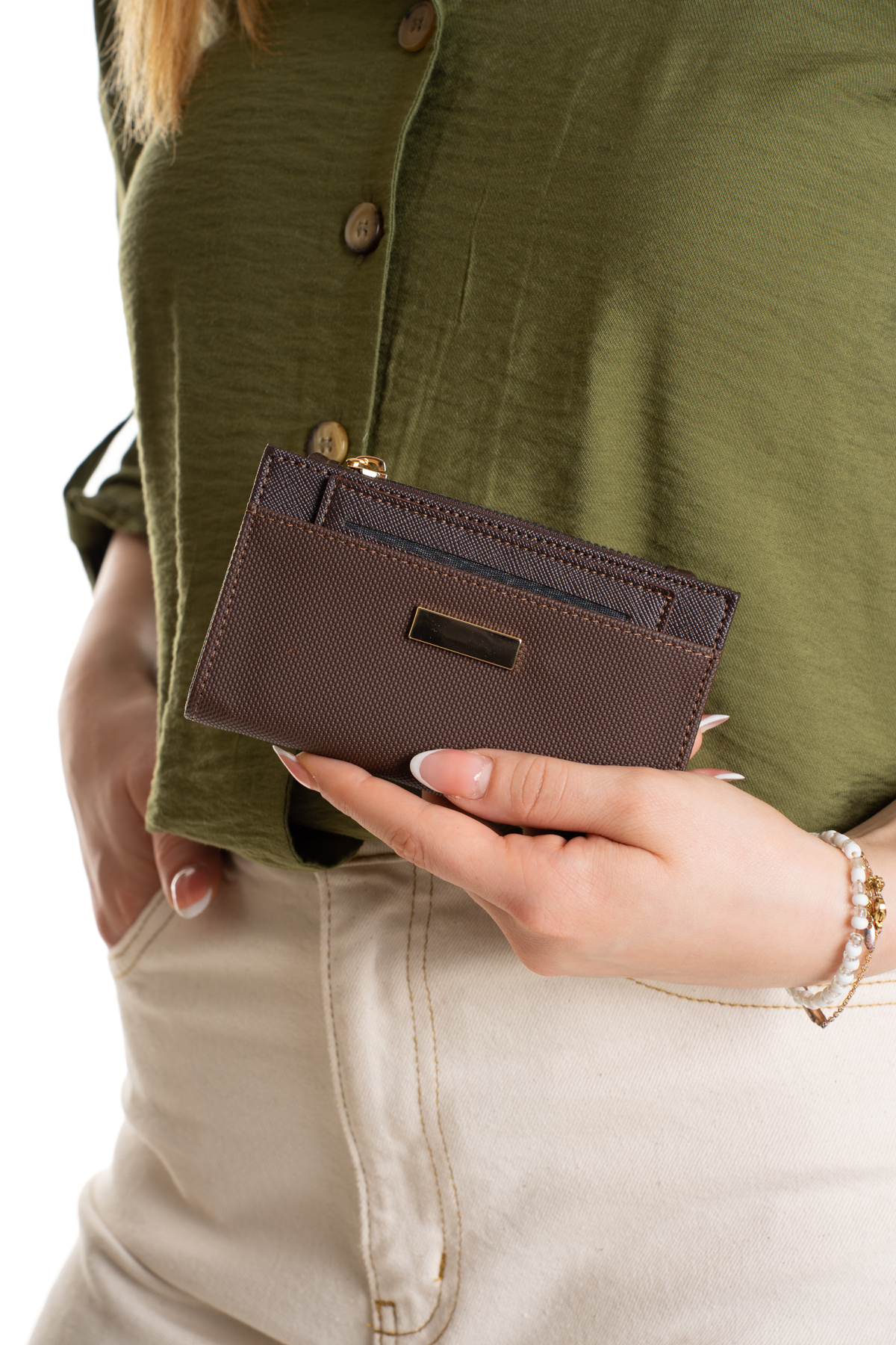 Newish Polo Women's Horizontal Zippered Kangaroo Wallet and Card Holder