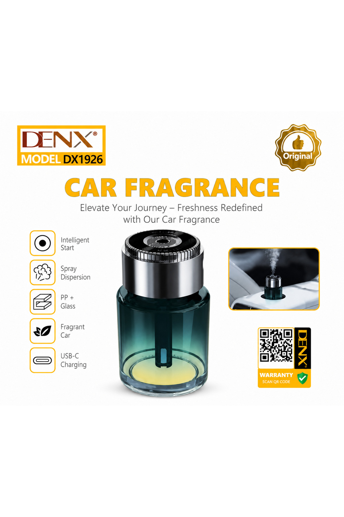 معطر سيارة ذكي قابل لإعادة الشحن