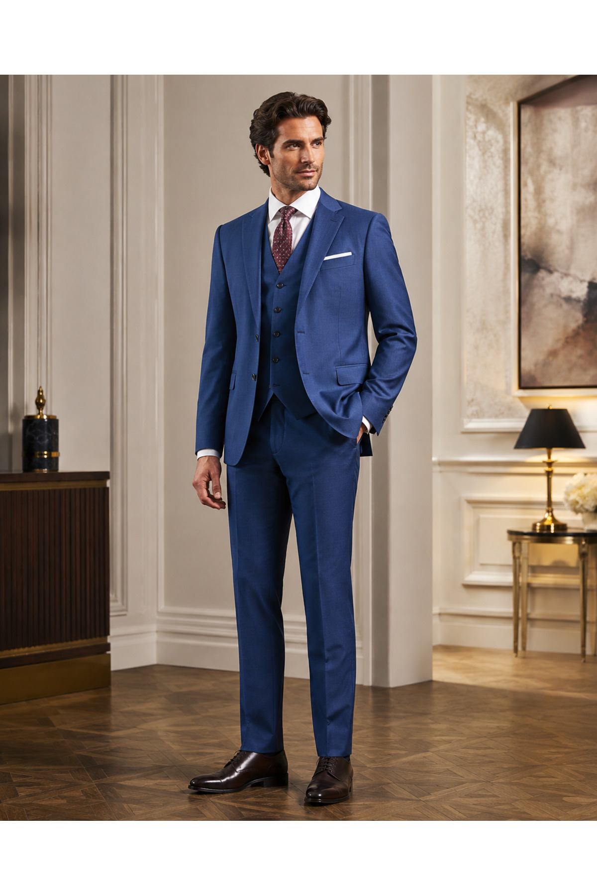 کت و شلوار مردانه – Slim Fit Premium Classic Elegance — سرمه‌ای 57-2543/113-0701 — تصویر 2 از 5