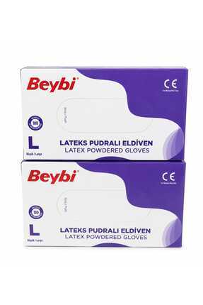BEYBİ Lateks Pudralı Large 100'lü Muayene Eldiveni (2 Paket)