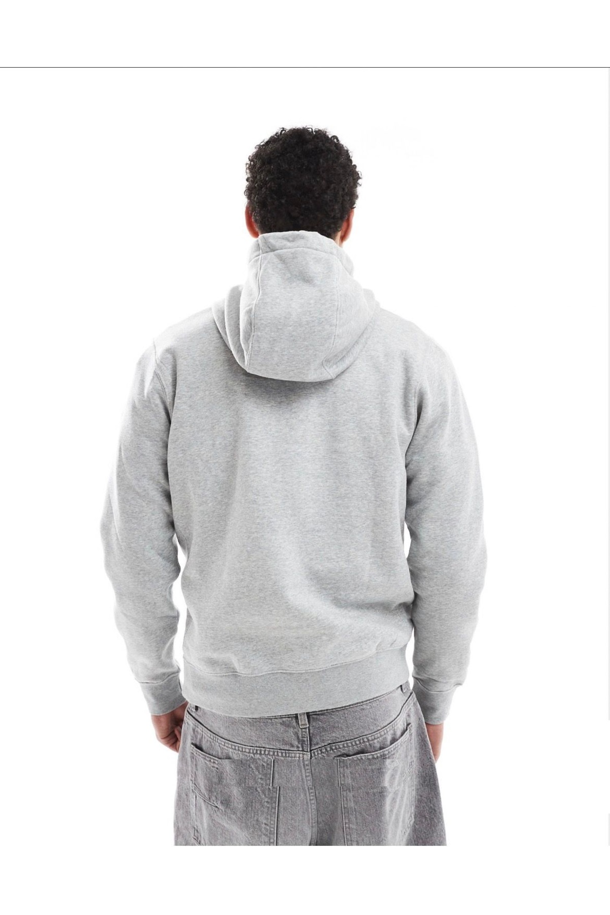 Nike Sportwear Club Şardonlu Kapüşonlu Günlük Stil Gri Sweatshirt görsel 4