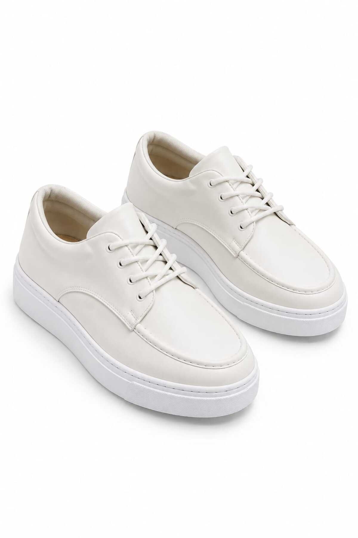 YG-X5 Men's Casual Lace-Up Skin Sports Classic Shoes CBT-White