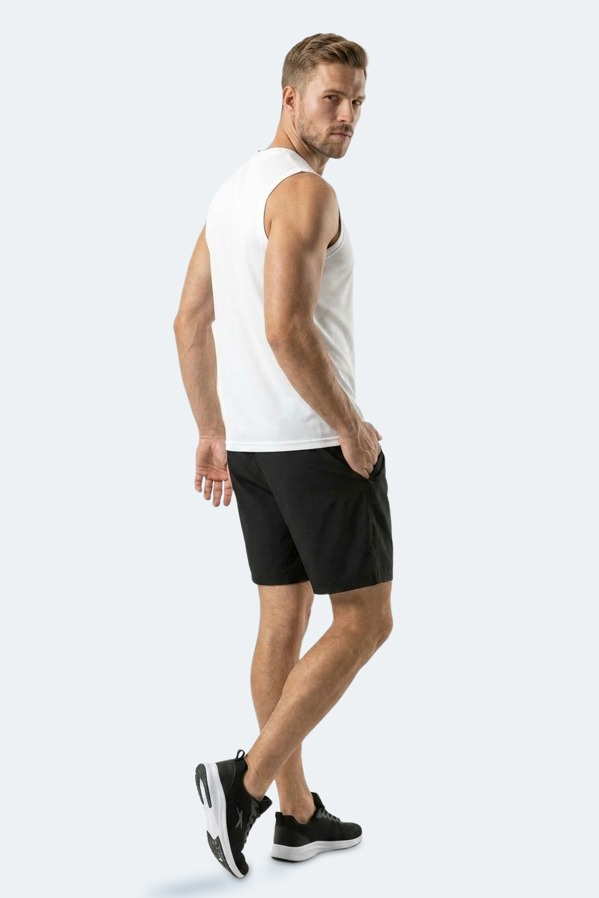 Slazenger HAZZAR I Erkek Kolsuz Beyaz Tişört görsel 8