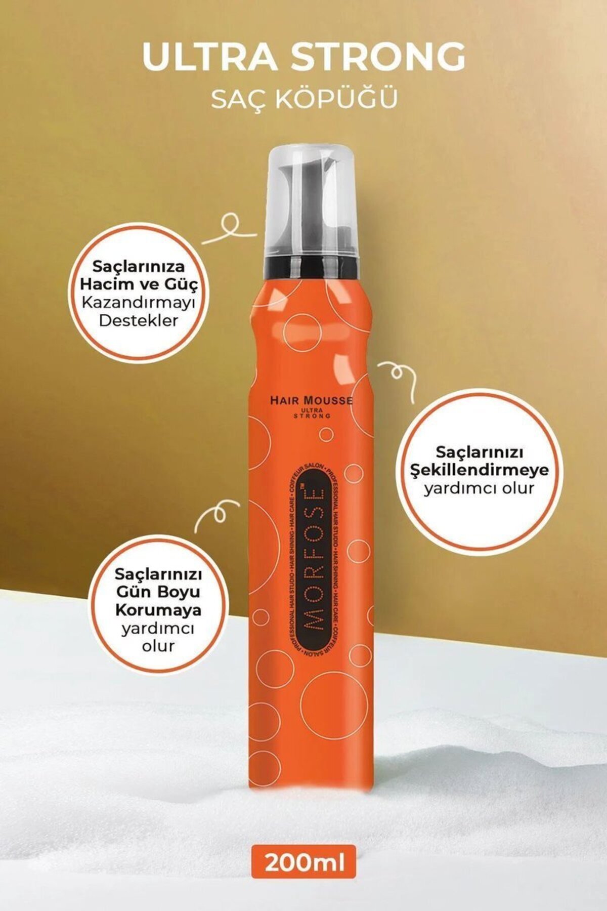 Ultra Strong Saç Köpük 200 ML - Ultra Güçlü Tutuş - mrfs — Tedrk-RYL-HMR24320 — تصویر 3 از 3