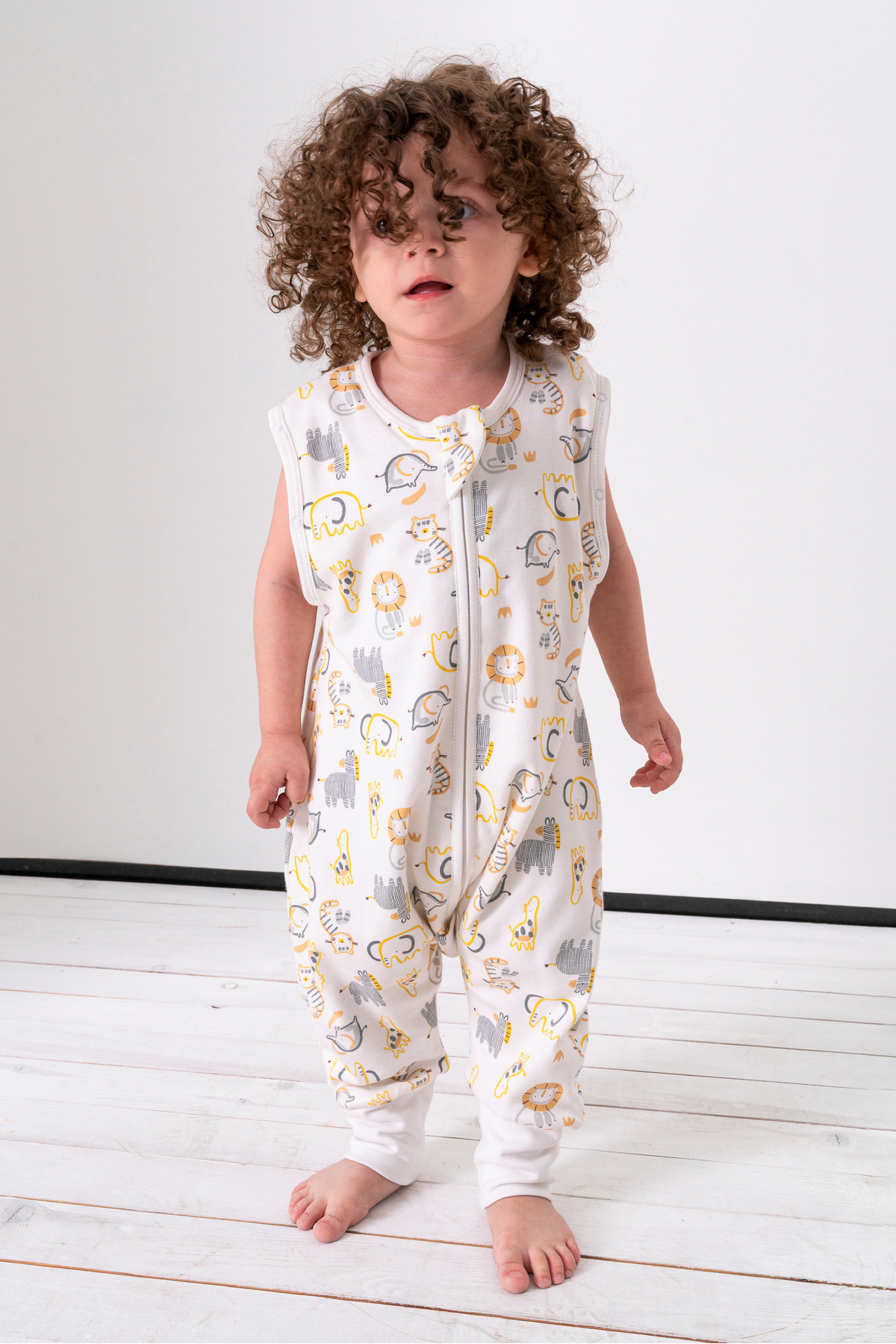Baby & Kids Sleeping Bag 1.0 tog With Removable Sleeves (2 Uses), Double Layer, Non-Fiber, 100% Cotton, Oeko-Tex Certified