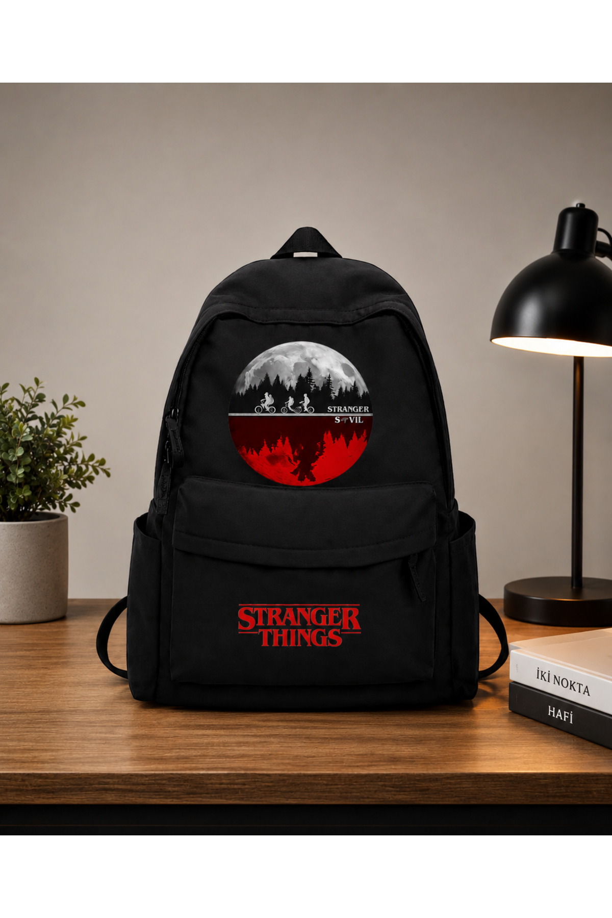 dompulerimoda Stranger Things Baskılı Unisex Sırt Çantası görsel 2