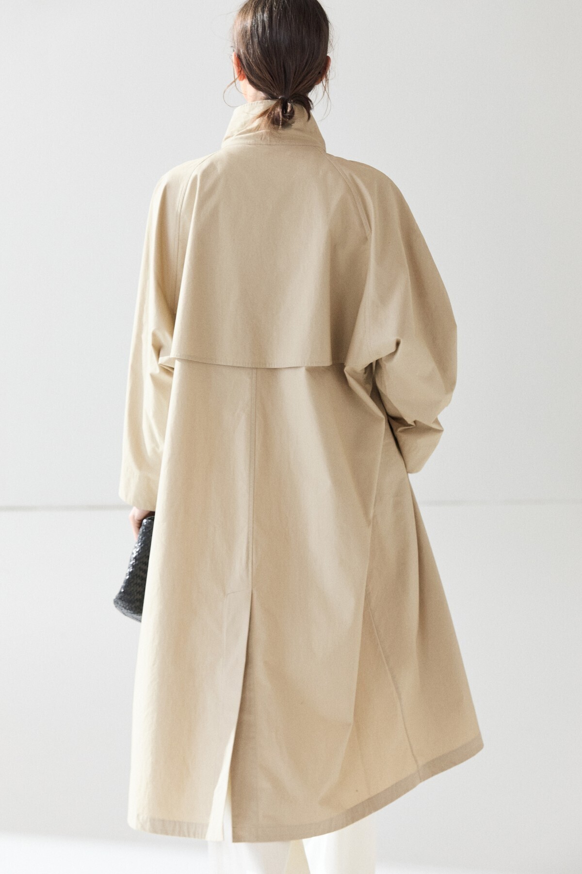 Massimo Dutti %100 pamuk dik yaka trençkot görsel 4