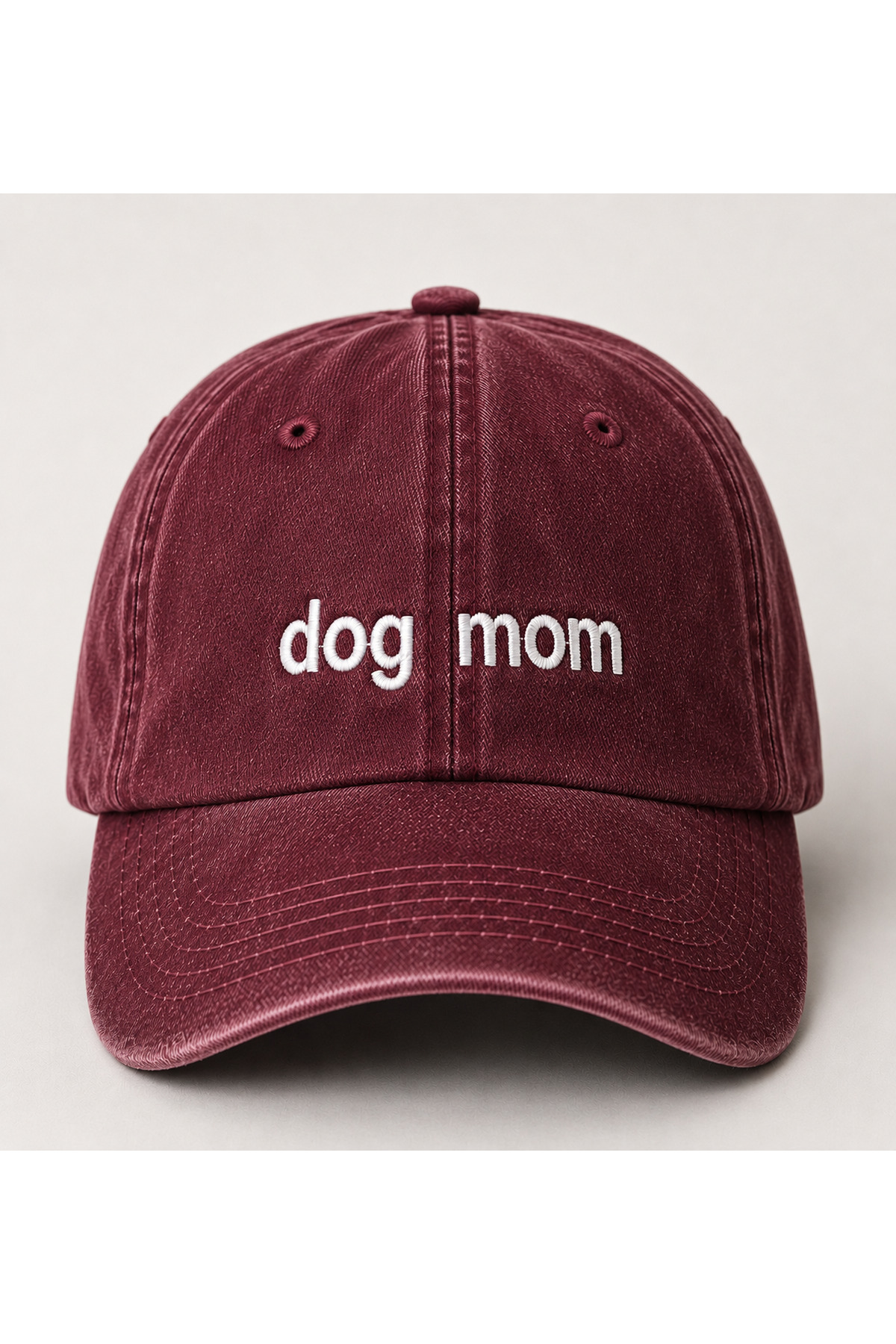 WeavedCo "Dog Mom" (Köpek Annesi) Minimal Nakışlı Vintage Yıkamalı Beyzbol Şapkası