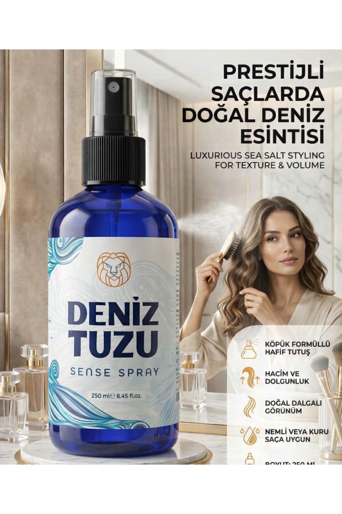 Creatividad Solutions Deniz Tuzu Spreyi | Plaj Dalgası Hacim Veren Saç Şekillendirici 250 ml 723068 — 7700000723068
