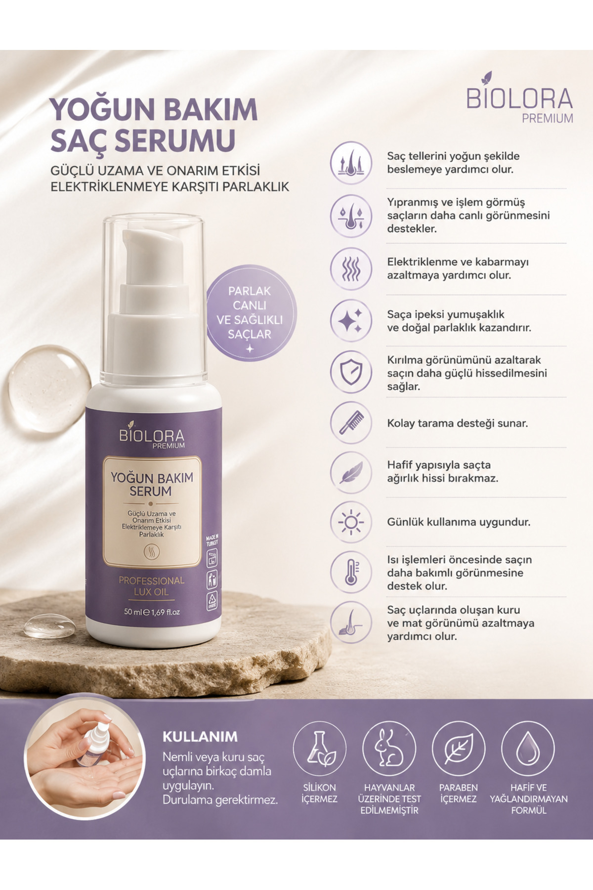 Biolora LUXOİL YOĞUN BAKIM SAÇ SERUMU 50ML. — SAÇSERUMU