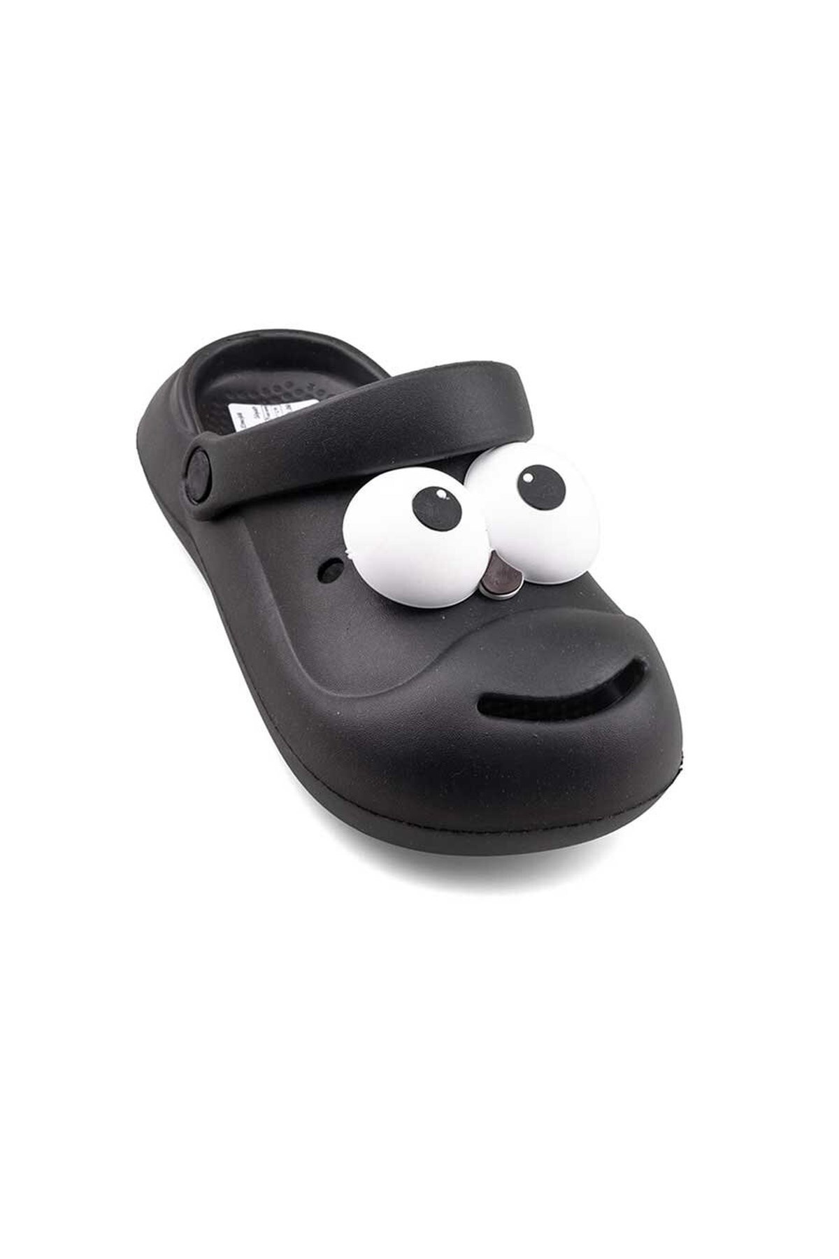 Rahat Unisex Siyah Emoji Günlük Plaj Terliği Aşçı ve Kreş Kullanımı için Uygun Terlik