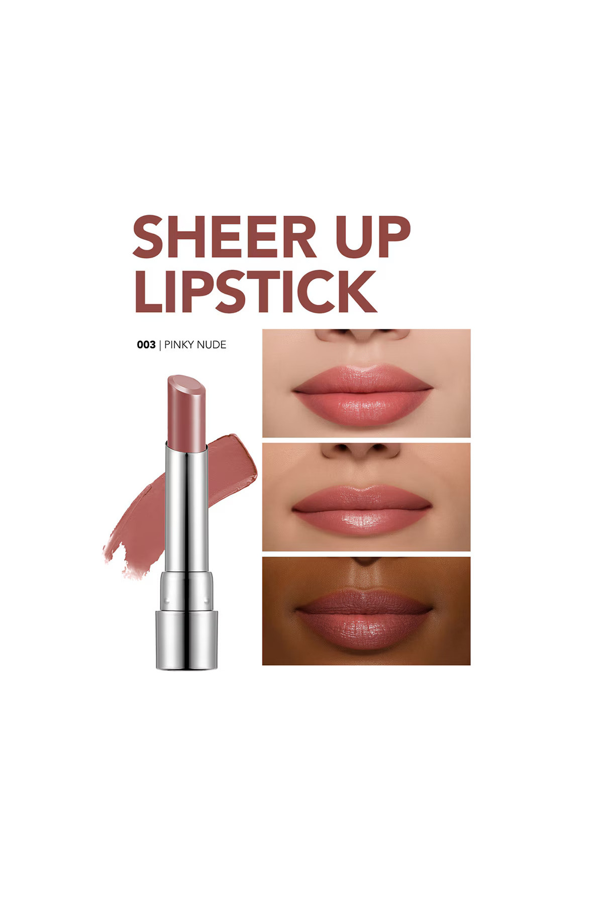 رژ لب شفاف Sheer Up شماره 003 رنگ پینکی نود