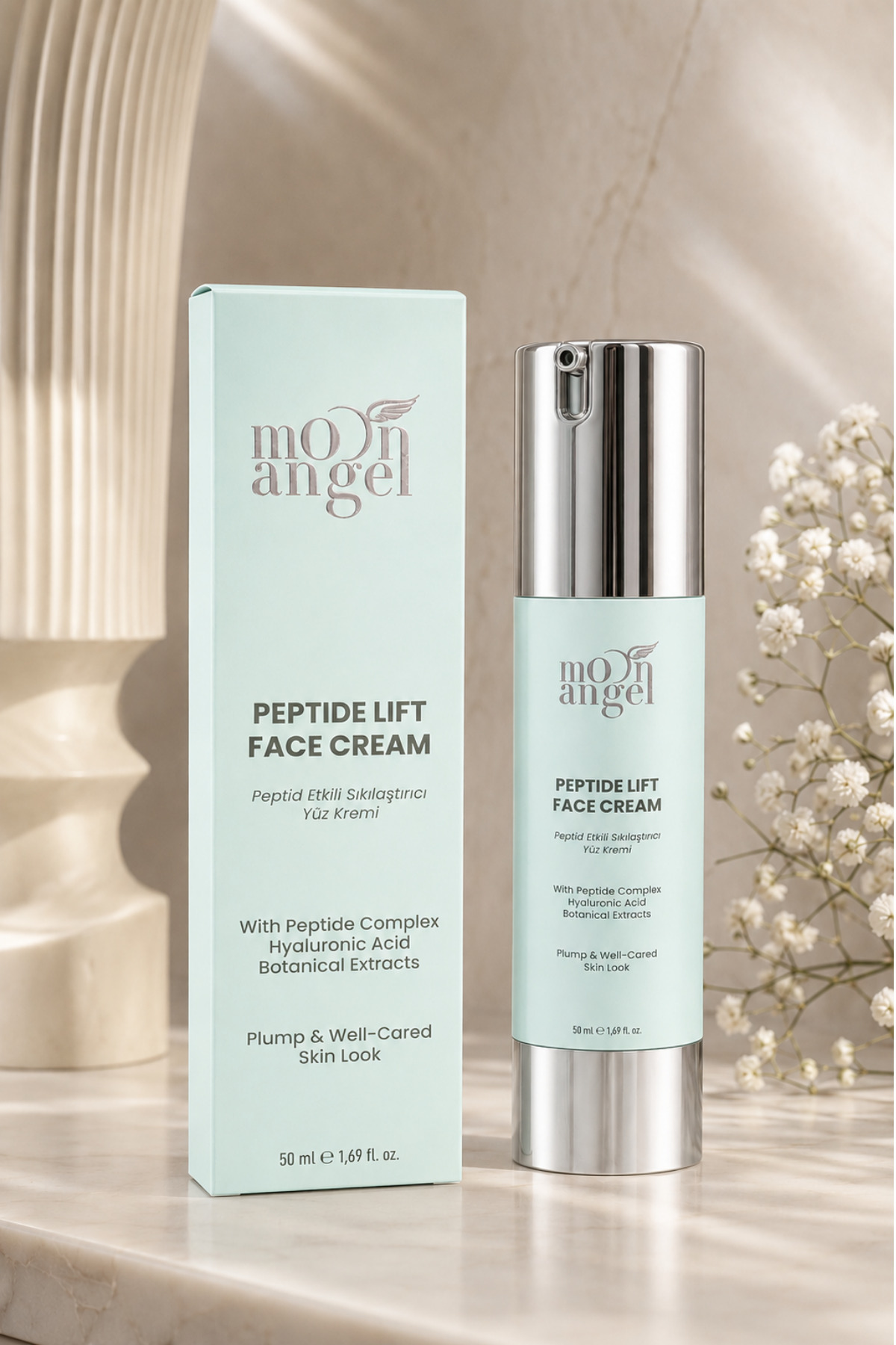 Kırışıklık Karşıtı Peptit Etkili Sıkılaştırıcı Cilt ve Yüz Kremi (Hyaluronic Acid Botanical Extracts) 50 ml — görsel 1